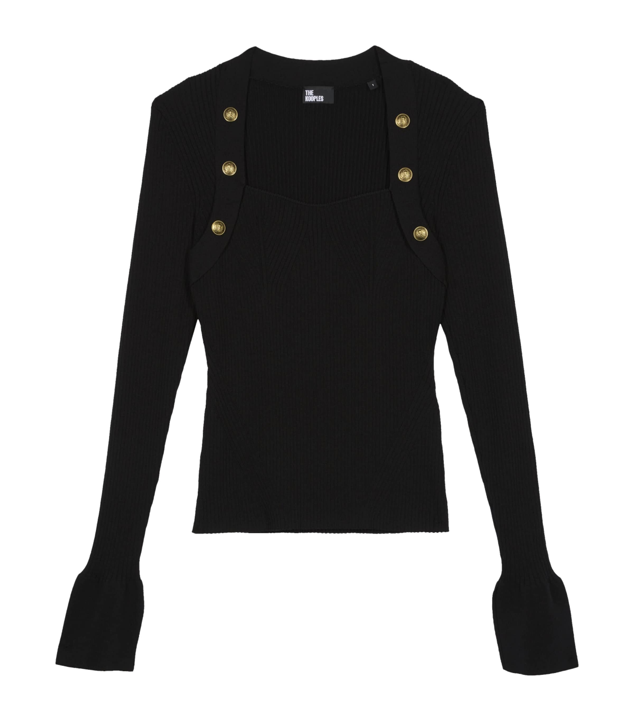 THE KOOPLES BUTTON-DETAIL RIBBED SWEATER