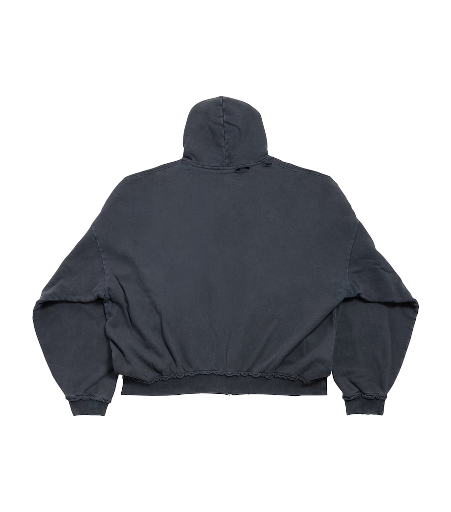 Balenciaga Womens Cotton Fashion Designer Zip-Up Hoodie Image 2