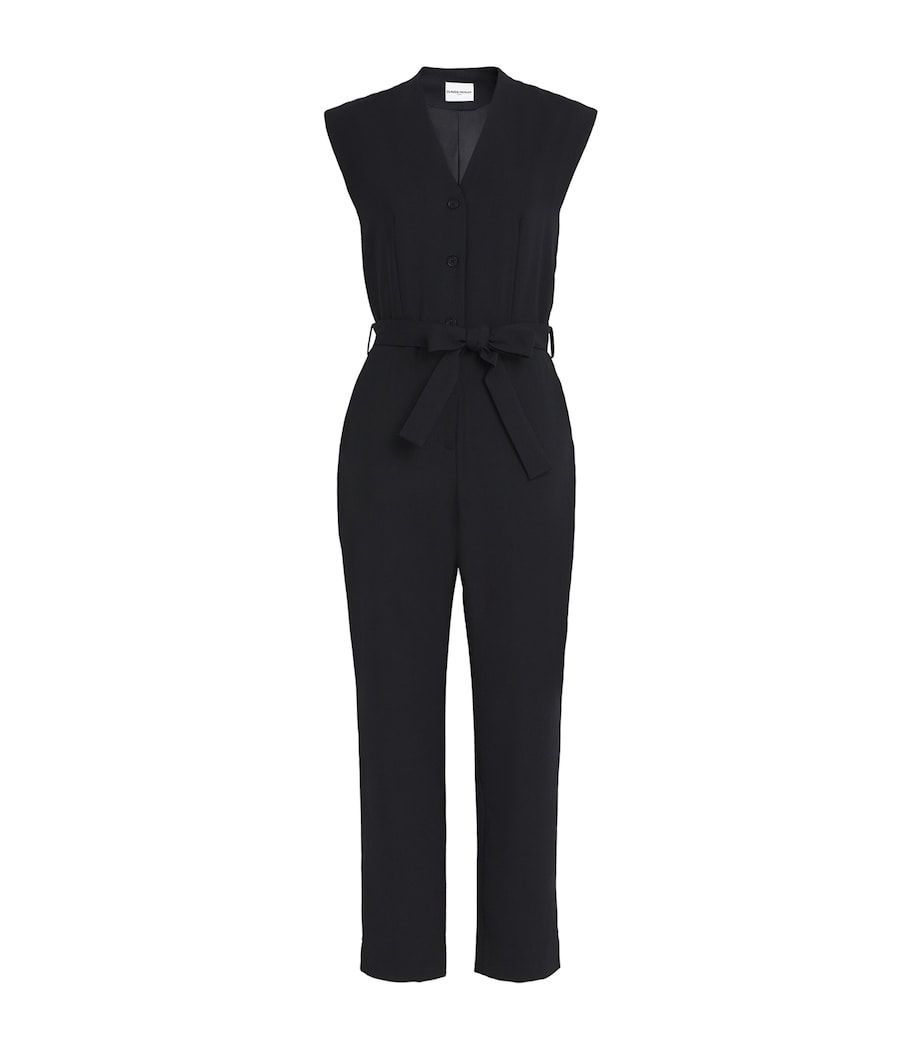 Wool-Blend Belted Jumpsuit BLACK Image 1