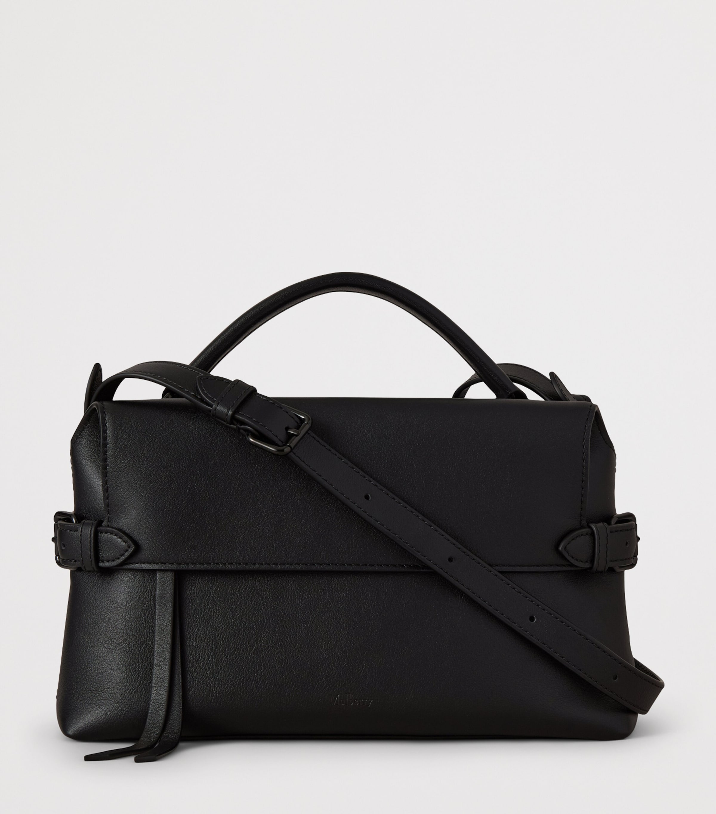 Mulberry Small Leather Stevie Top-Handle Bag Black Image 3