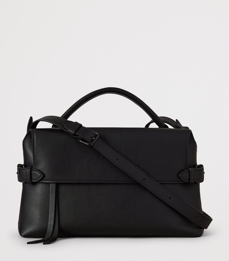Mulberry Small Leather Stevie Top-Handle Bag Black Image 3