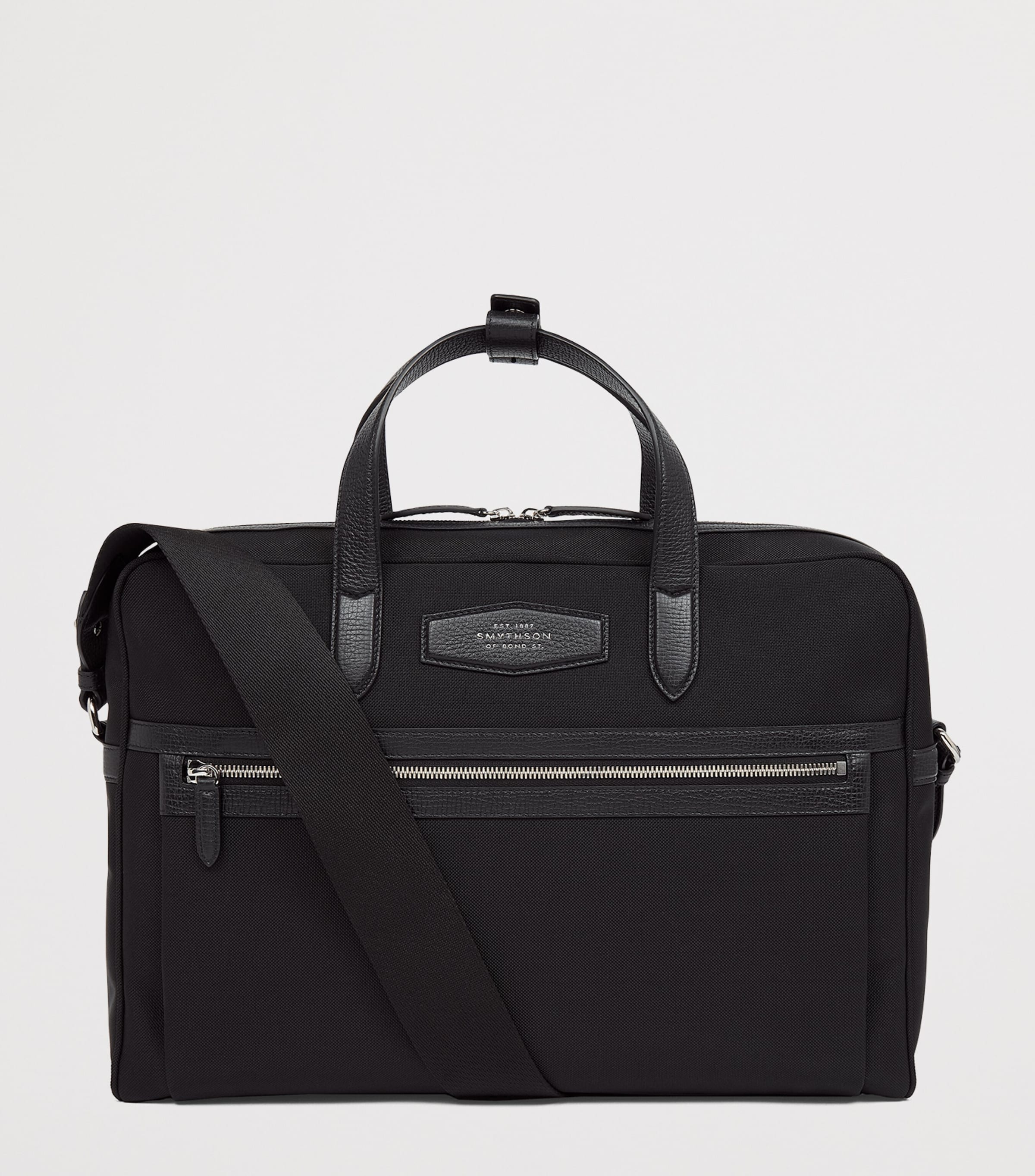 Smythson Slim Canvas Norton Briefcase Black Image 2