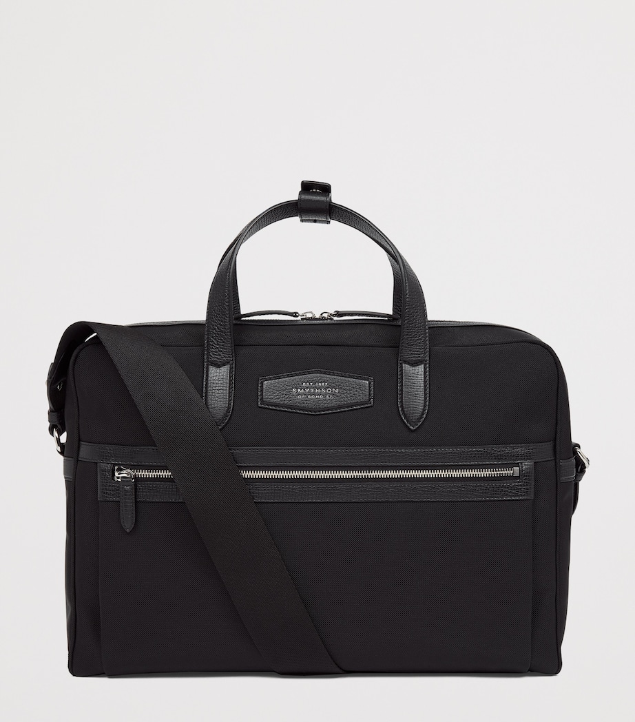 Smythson Slim Canvas Norton Briefcase Black Image 2