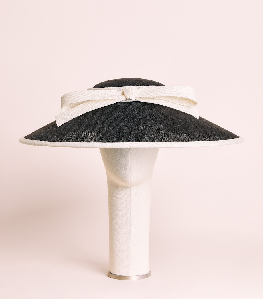 Rachel Trevor-Morgan Straw Bow Percher Hat Black & White Image 2