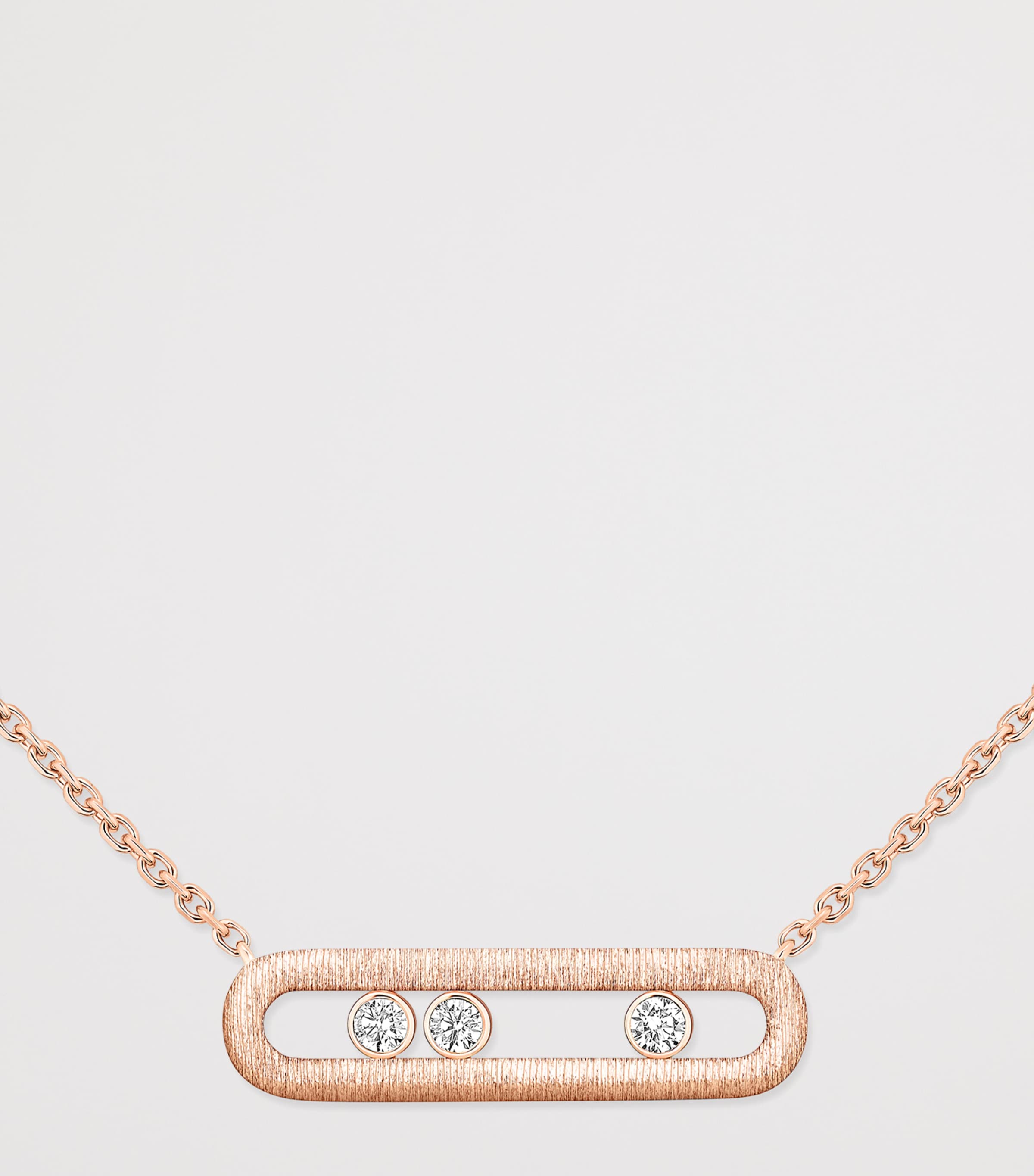 Messika Move Classique Pink Gold and Diamond Necklace Pink Gold Image 3