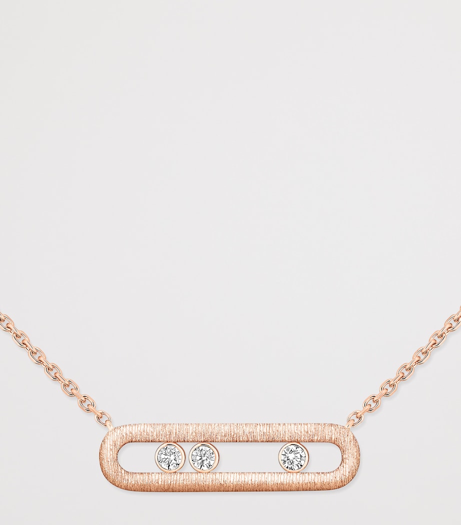 Messika Move Classique Pink Gold and Diamond Necklace Pink Gold Image 3