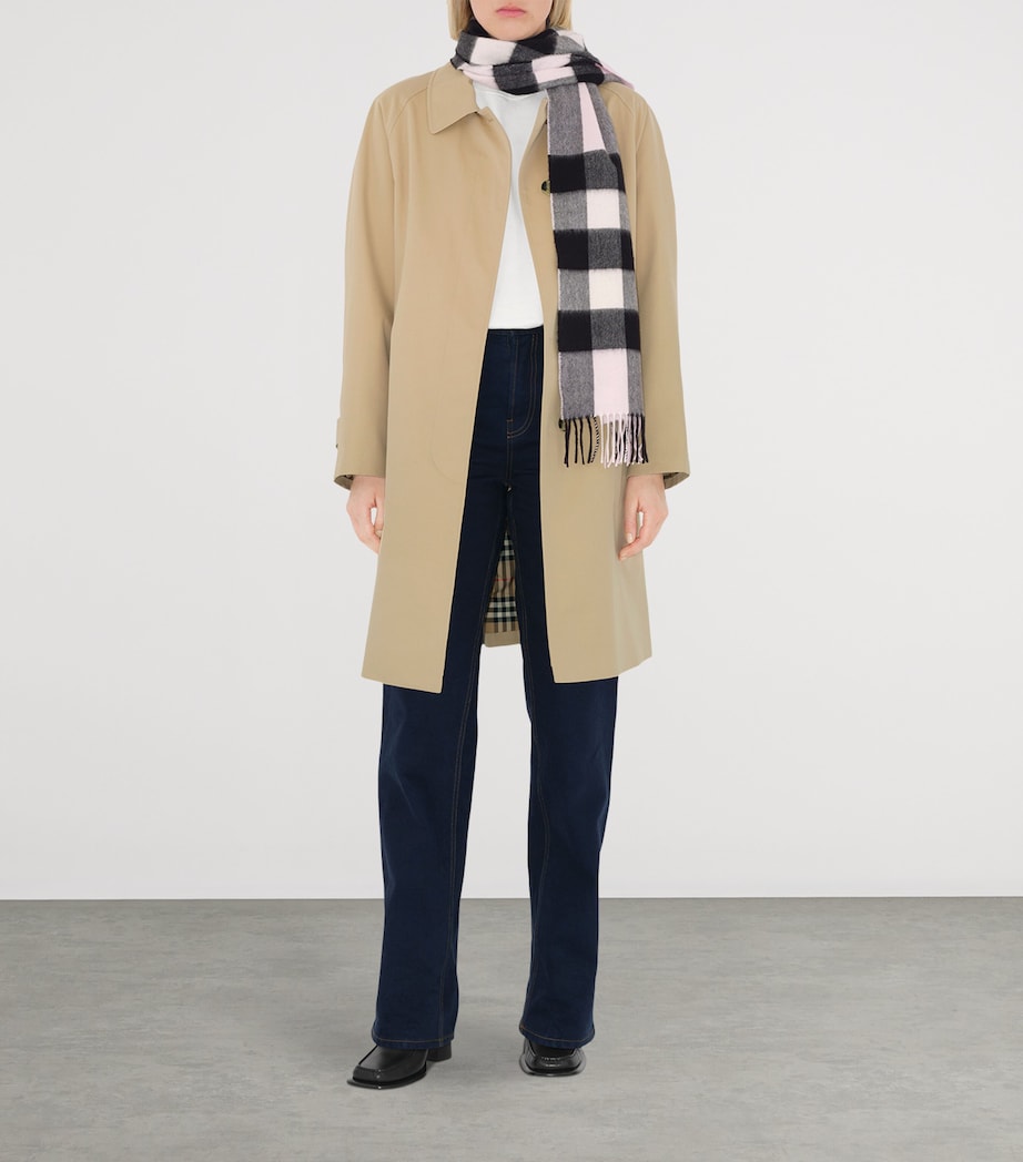 Cashmere Check Scarf PALE CANDY PINK Image 3