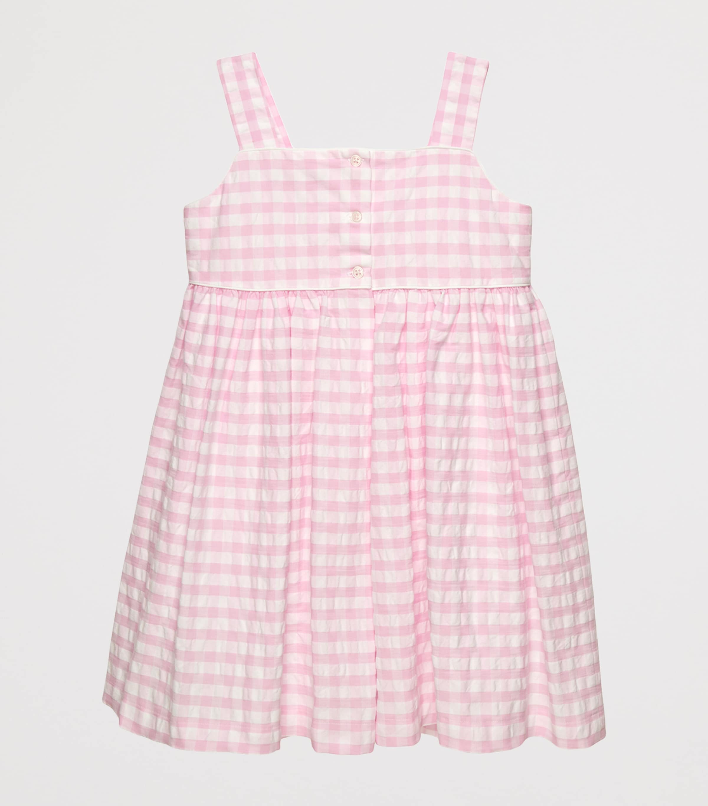 Trotters Cotton Gingham Dress (6-11 Years) Pink Gingham Image 2