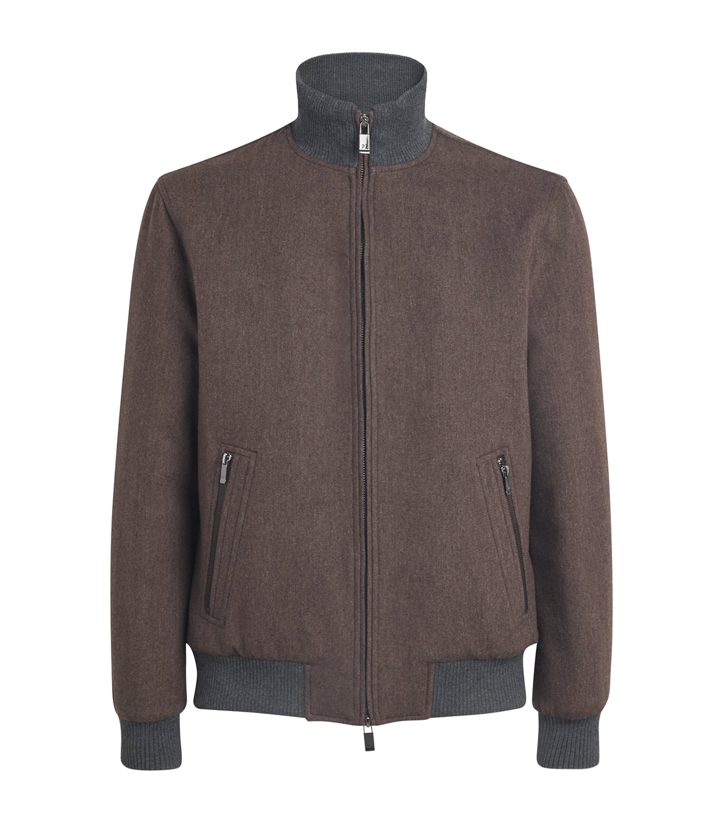 Pal Zileri Mens Wool-Blend Padded Bomber Jacket Brown Image 1