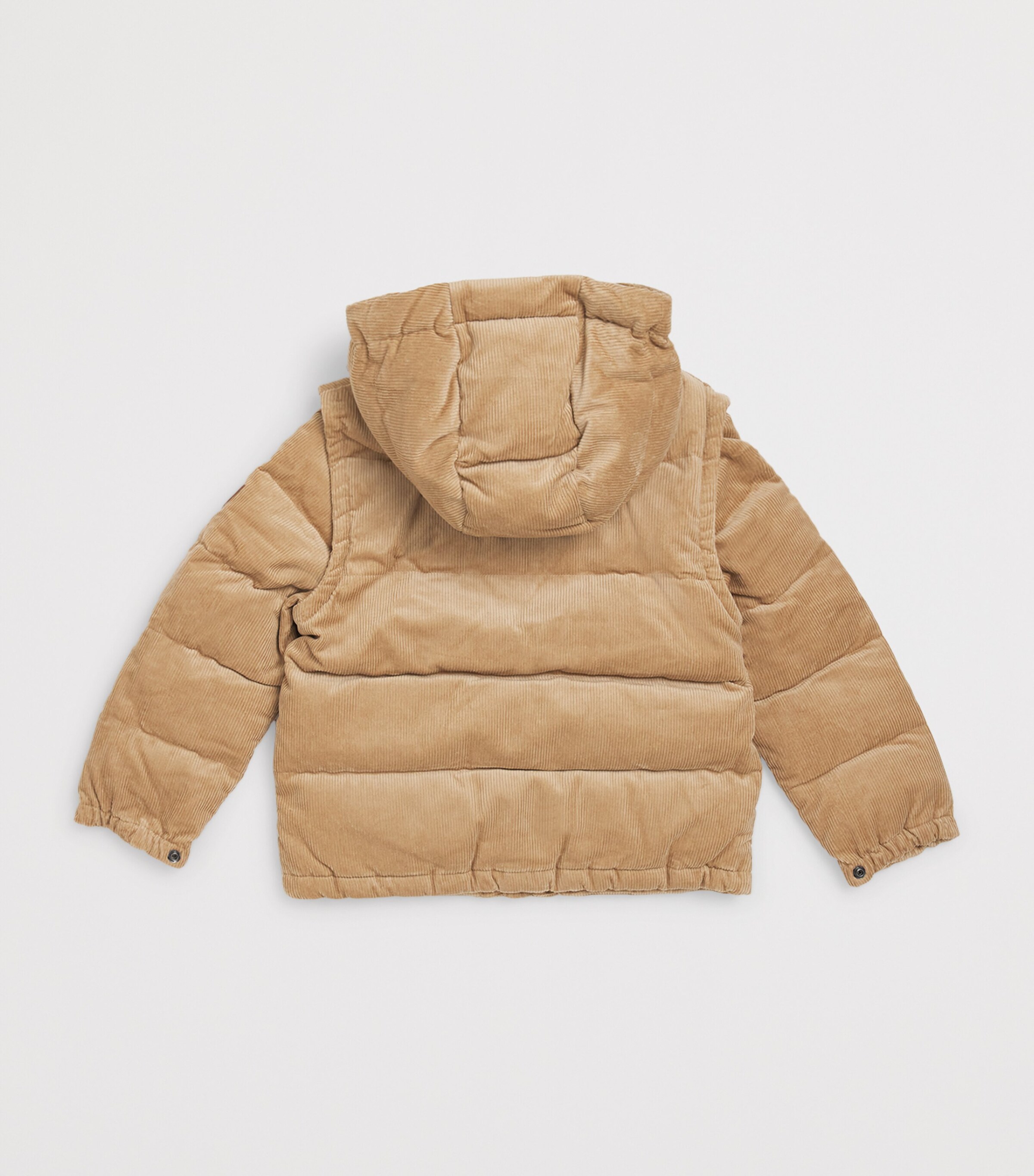 Ralph Lauren Kids Down Corduroy Quilted Puffer Jacket (6-14 Years) Khaki Image 2