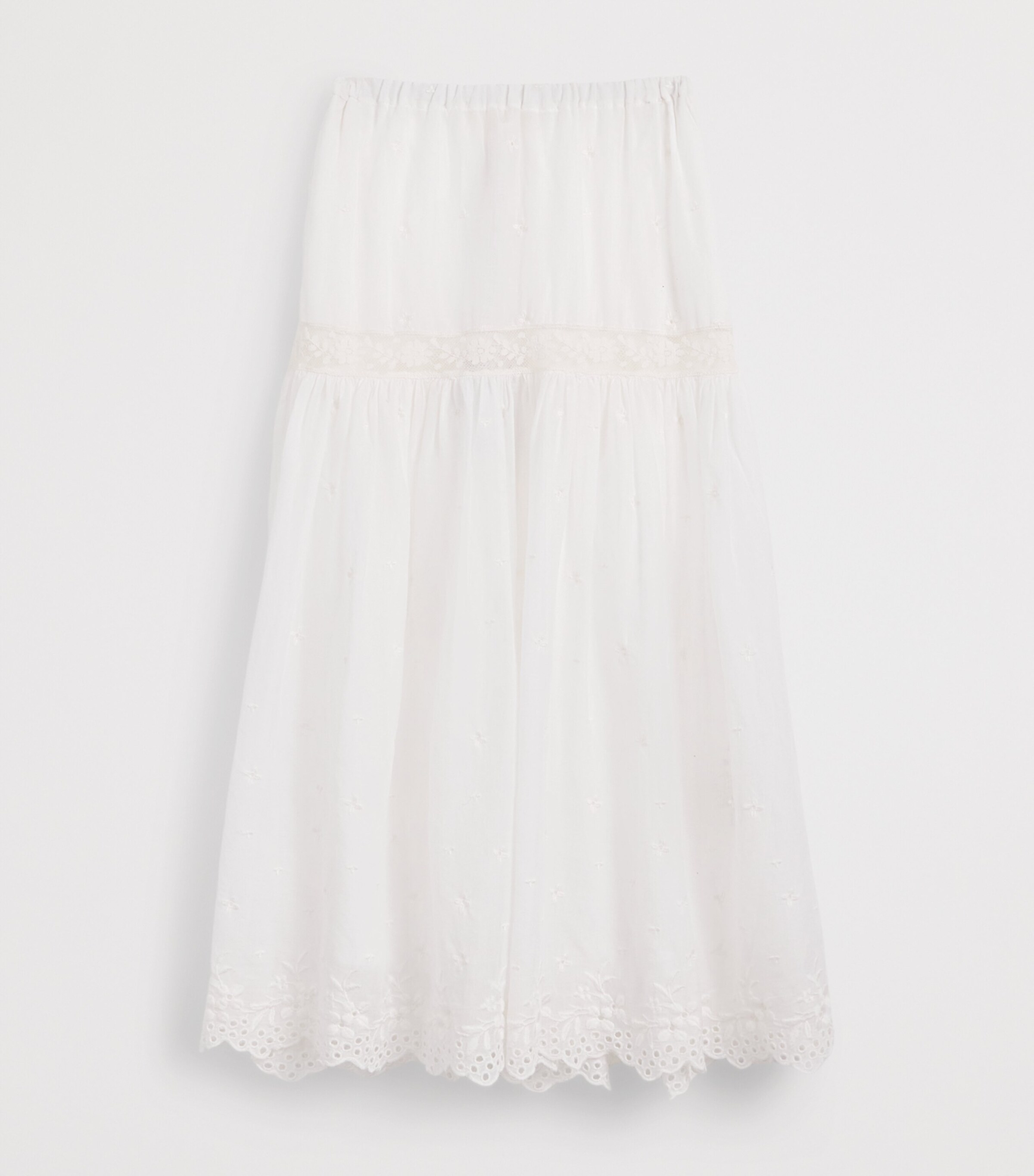LoveShackFancy Cotton Lace Norael Skirt (7-14 Years) Ivoryivory Image 2