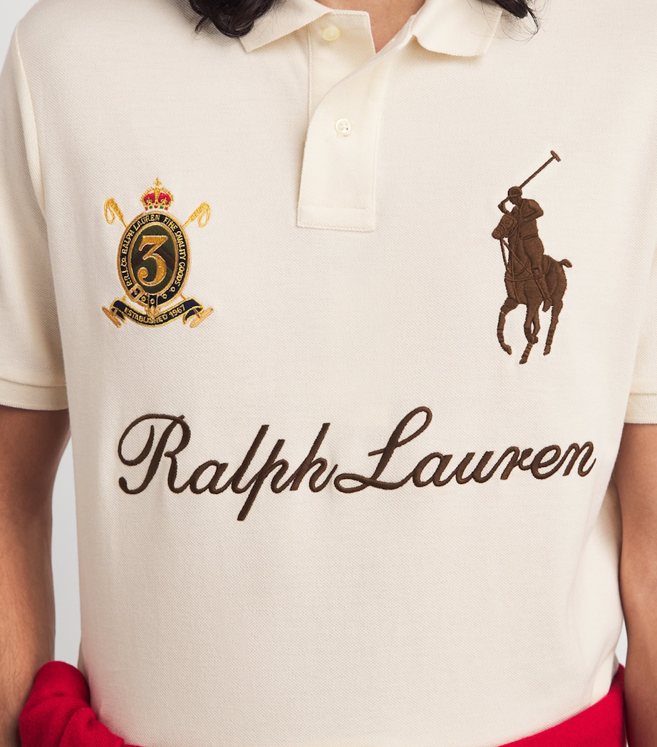 Polo Ralph Lauren Mens Cotton Big Polo Pony Polo Shirt Guide Cream Image 3