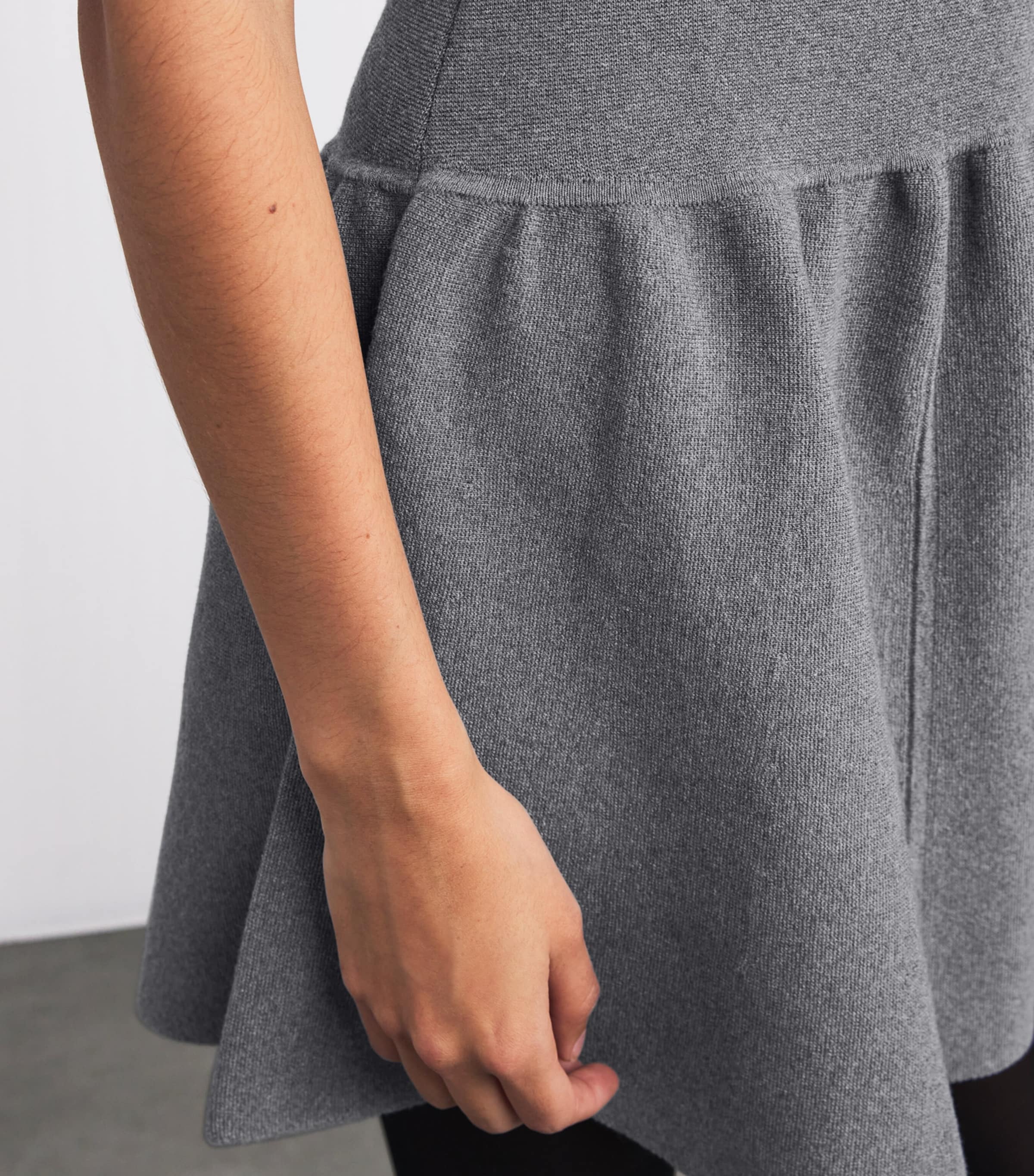 Cotton-Blend Skater Dress MOTTLED GREY Image 6