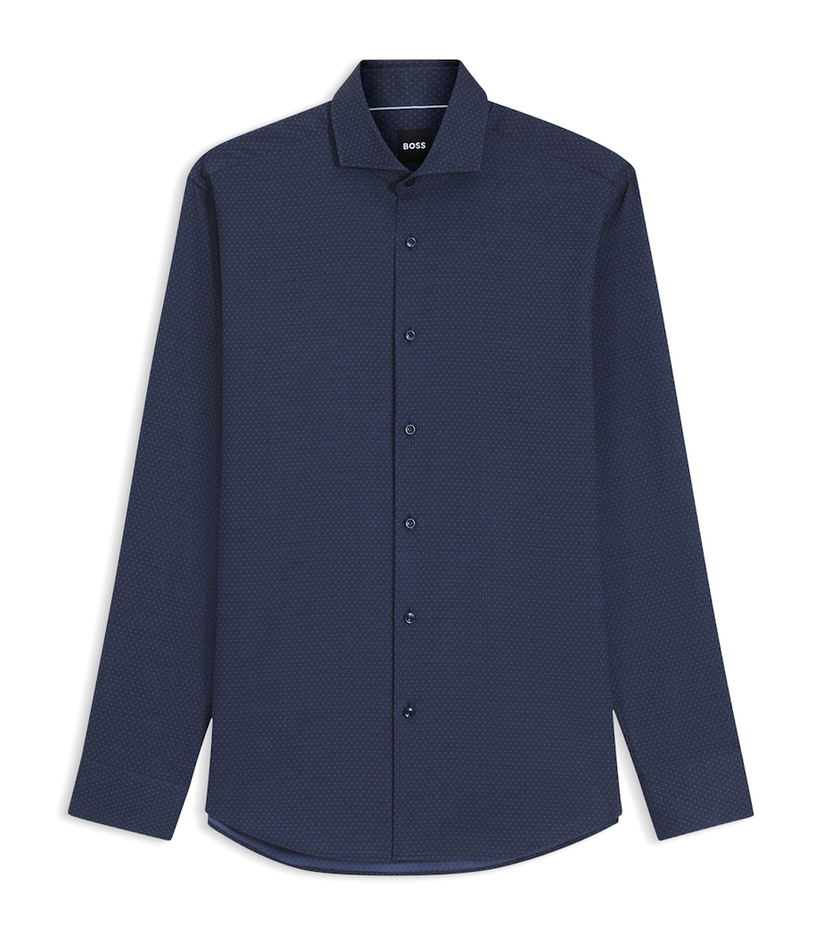 BOSS Mens Cotton Polka-Dot Shirt Image 1