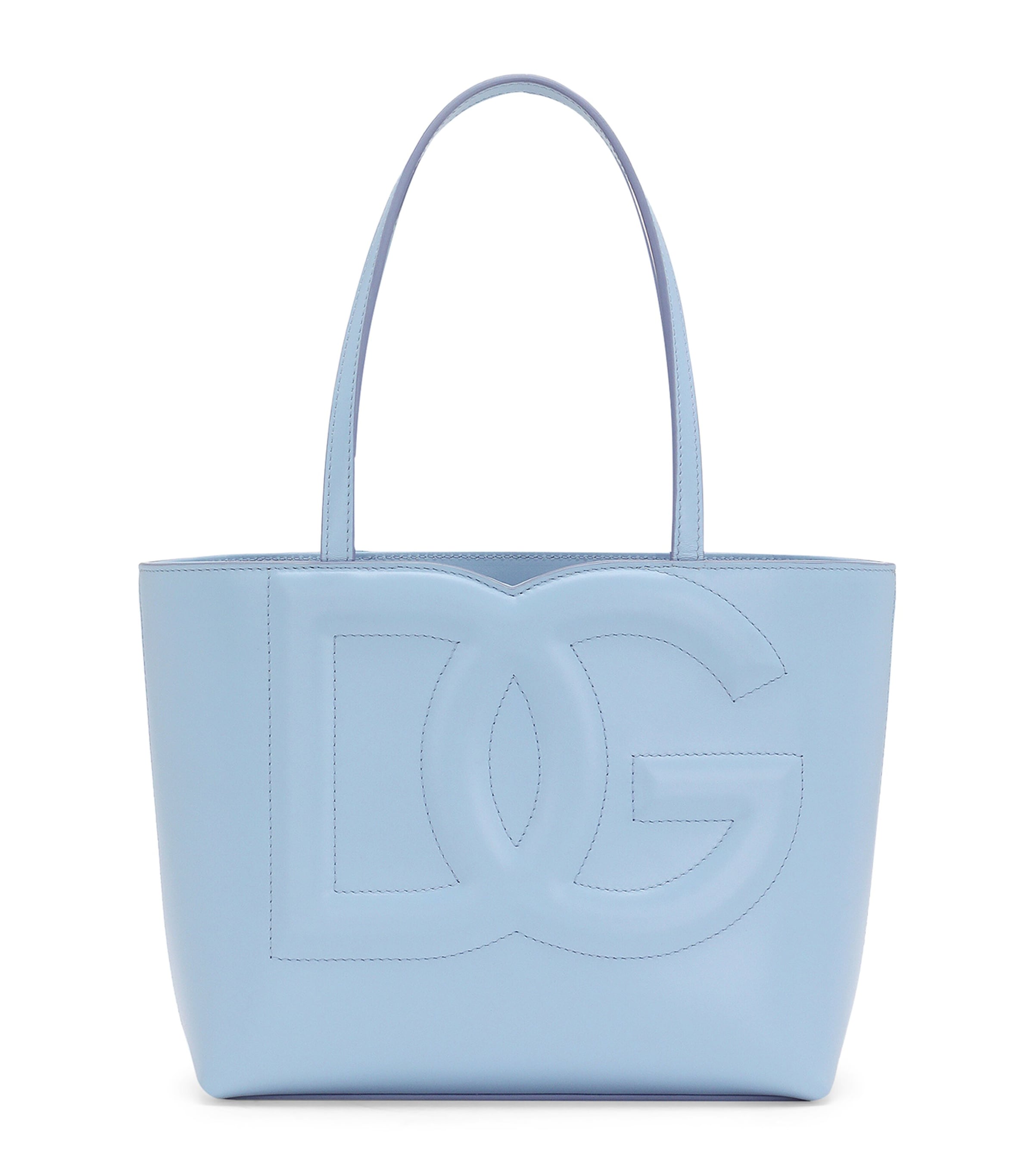 Shop Dolce & Gabbana Small Leather Dg Logo Tote Bag