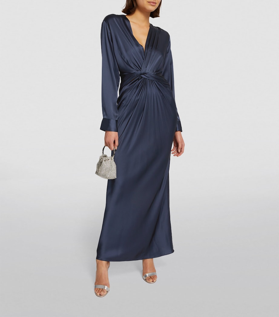 Christopher Esber Navy Silk Triquetra Twist Maxi Dress | Harrods SI Christopher Esber Navy Silk Triquetra Twist Maxi Dress | Harrods SI