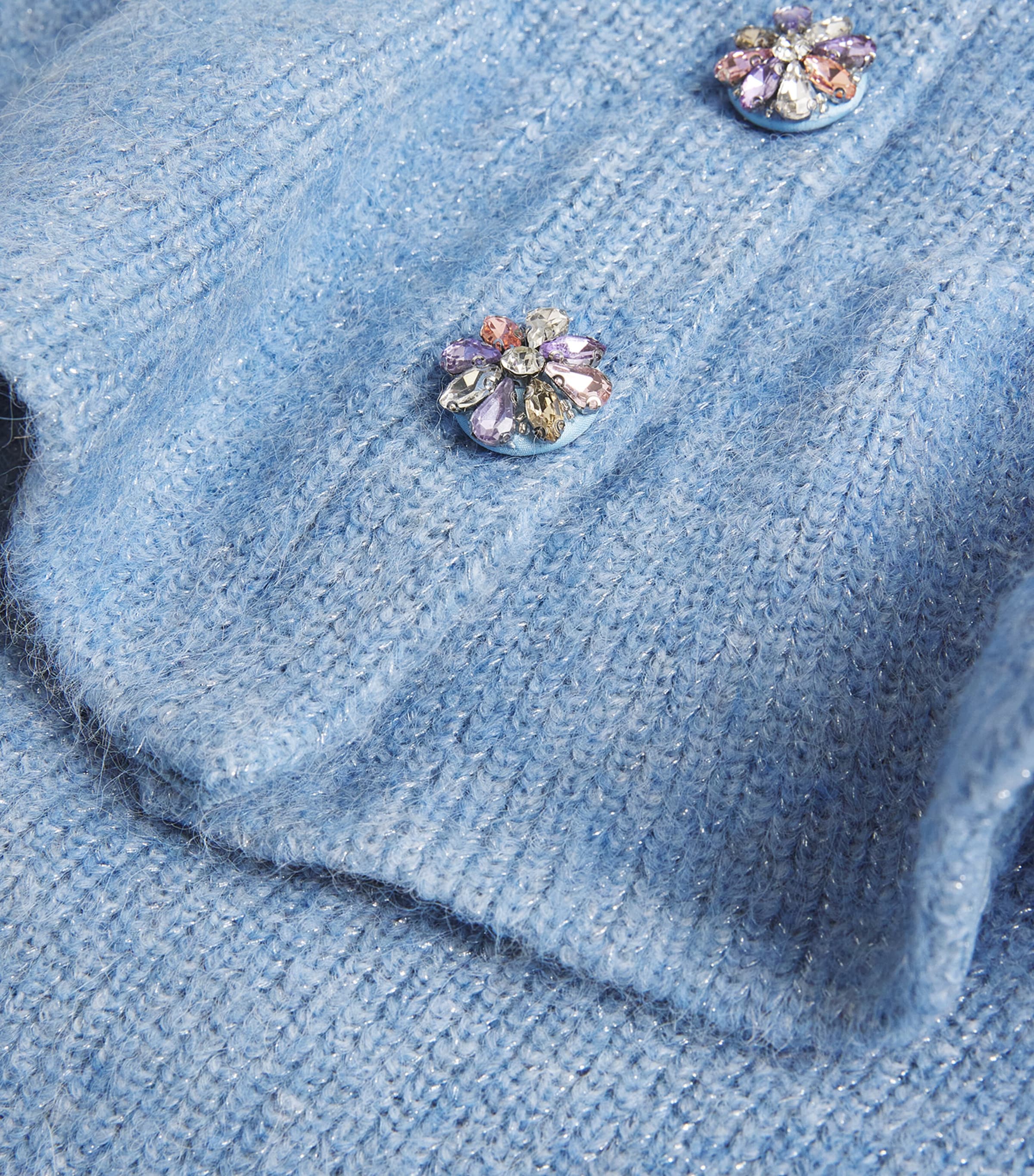 Knitted Peplum Midi Dress BLUE Image 5