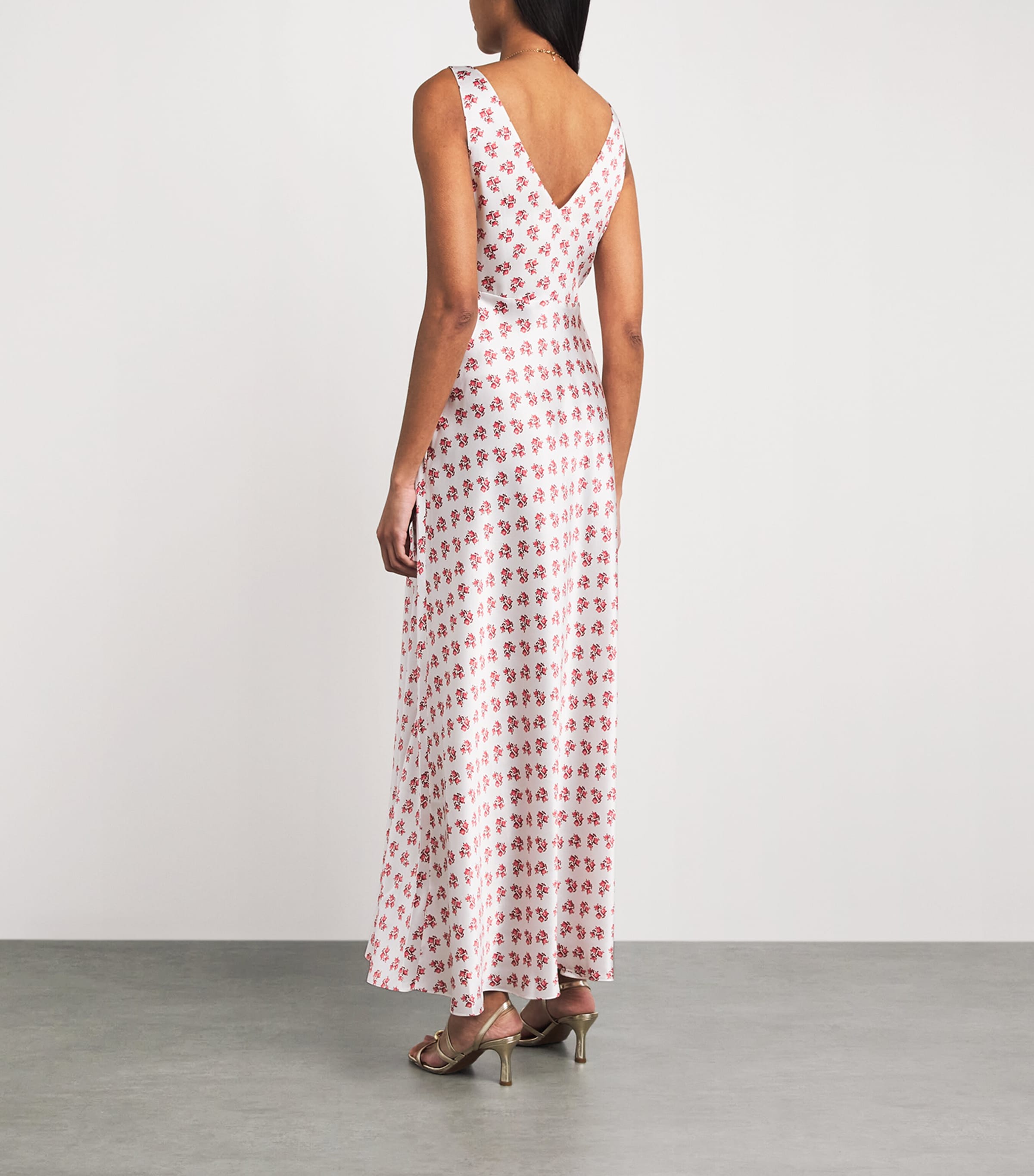 Maje Womens Silk Floral Maxi Dress Red Small Flowers Image 4