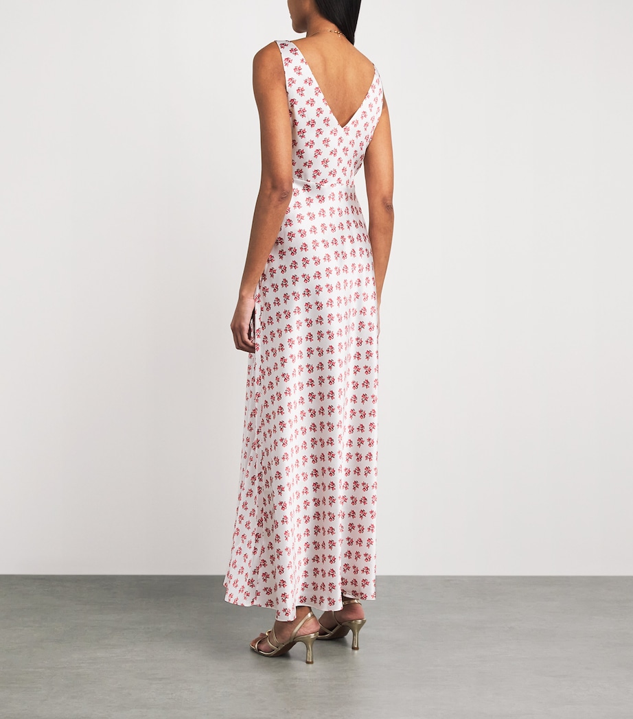 Maje Womens Silk Floral Maxi Dress Red Small Flowers Image 4