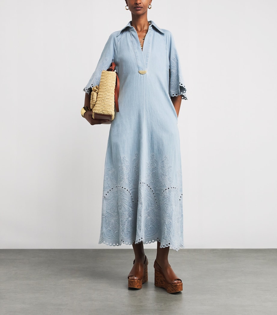 Cotton Embroidered Daylight Midi Dress ICE STORMICESTM Image 2