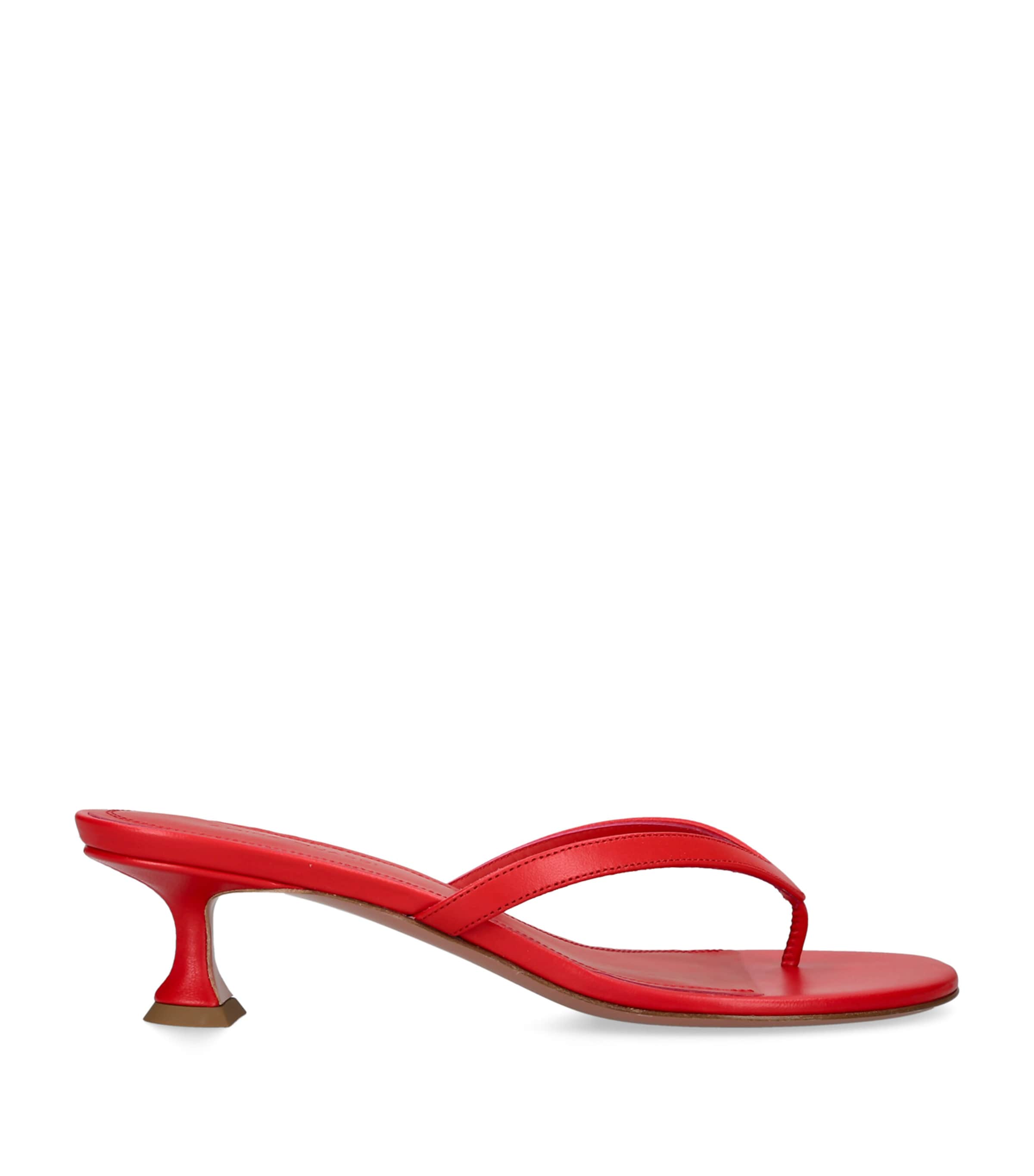 Amina Muaddi Leather Juliette Sandals 45 Red Image 1
