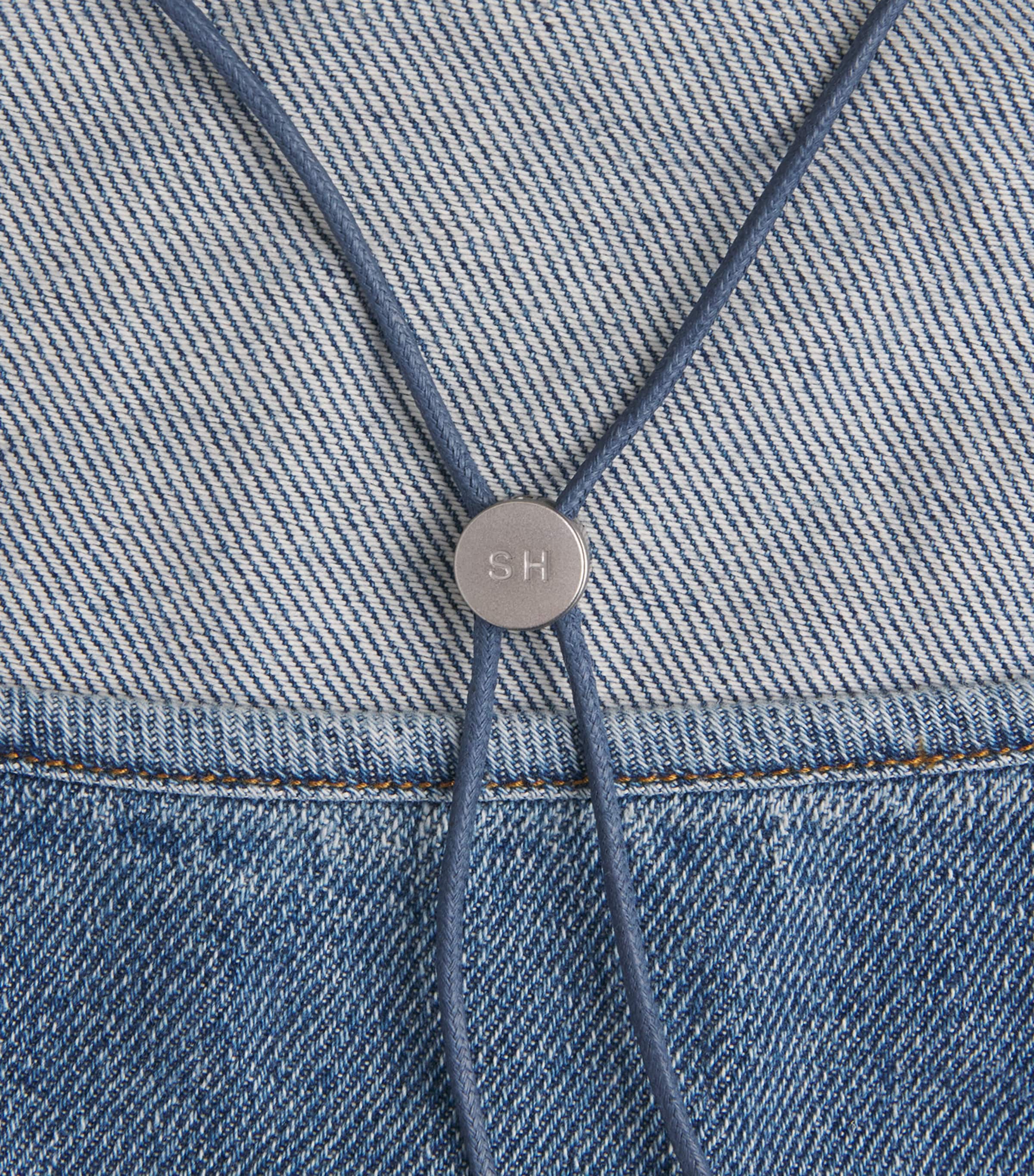 STILL HERE Womens Denim Toggle Tank Top Classic Blue Image 6