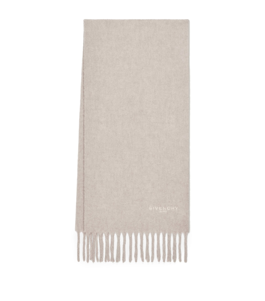 Alpaca-Blend Logo Scarf BLACK/WHITE Image 1