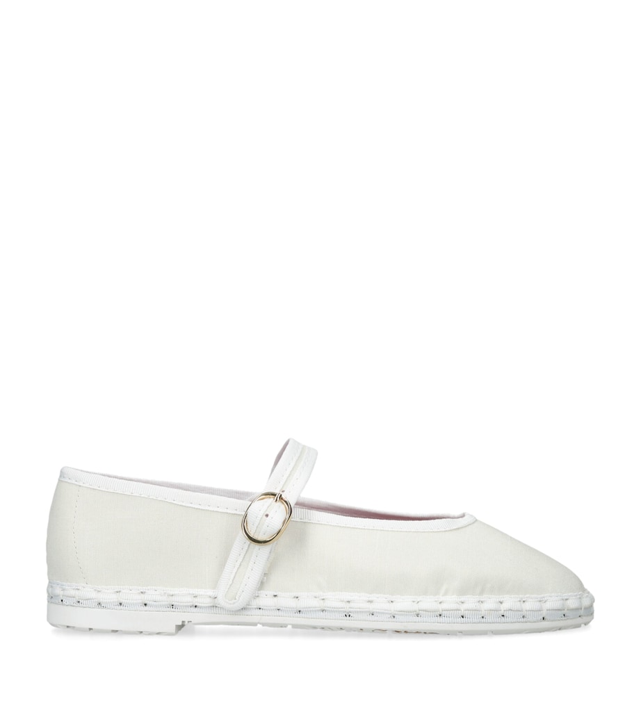 Flabelus Velvet Pierre Mary Janes White Image 1