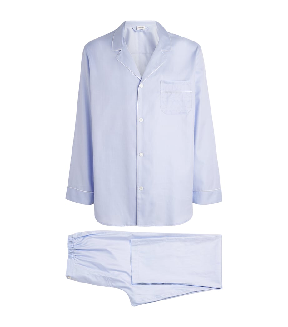 Sea Island Cotton Pyjama Set 526 BLUE Image 1