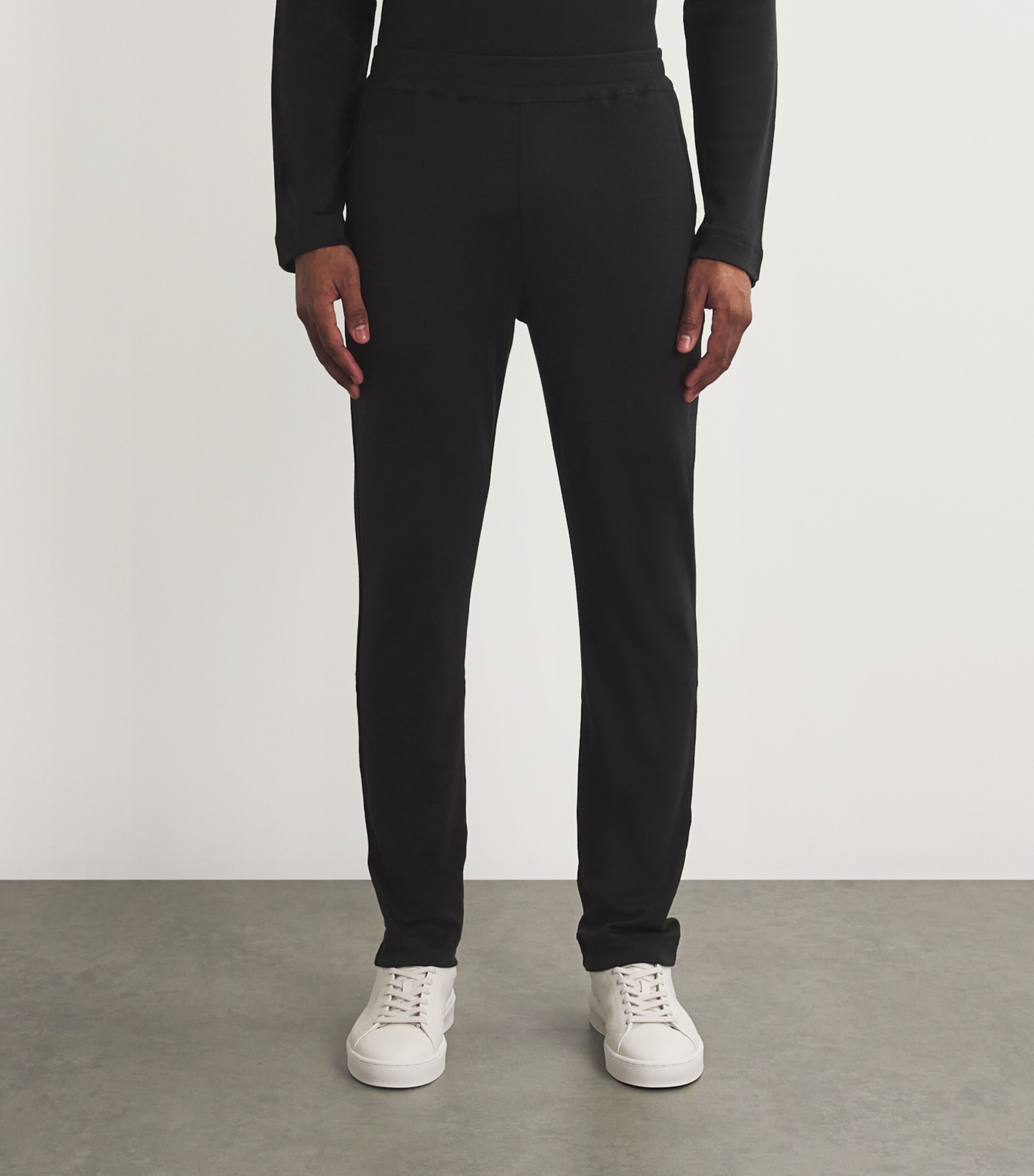 Hanro Mens Wool-Blend Christian Sweatpants Black Image 3