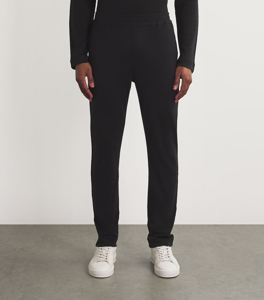 Hanro Mens Wool-Blend Christian Sweatpants Black Image 3