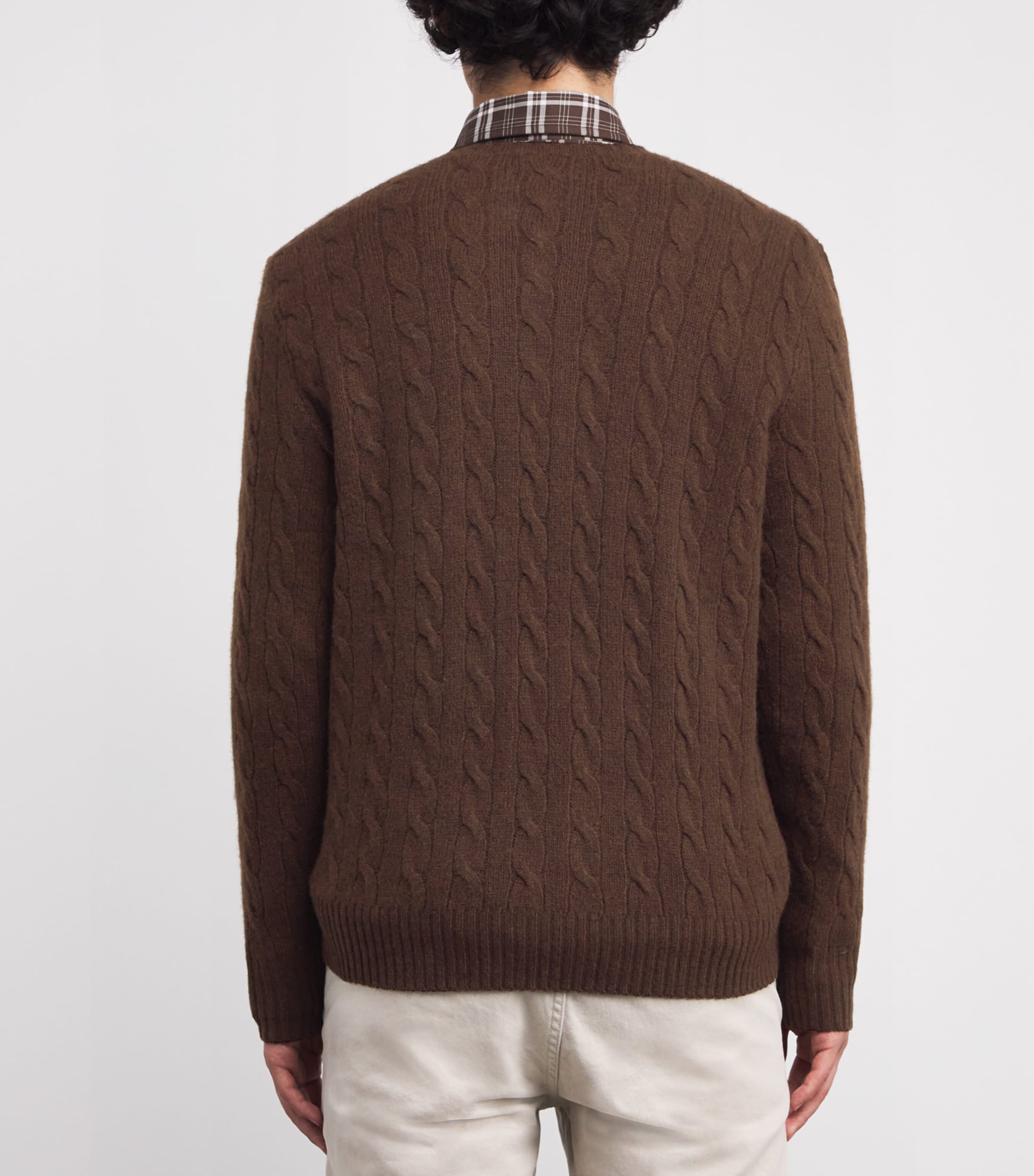 Wool-Cashmere Cable-Knit Sweater BROWN Image 4