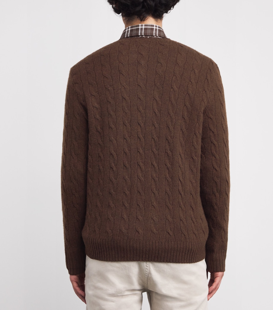 Wool-Cashmere Cable-Knit Sweater BROWN Image 4