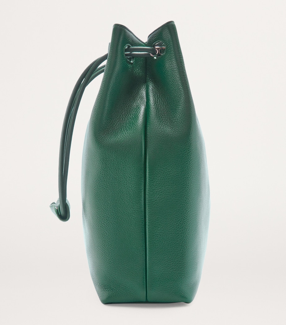 Leather Pebble Shoulder Bag EVERGREEN Image 4