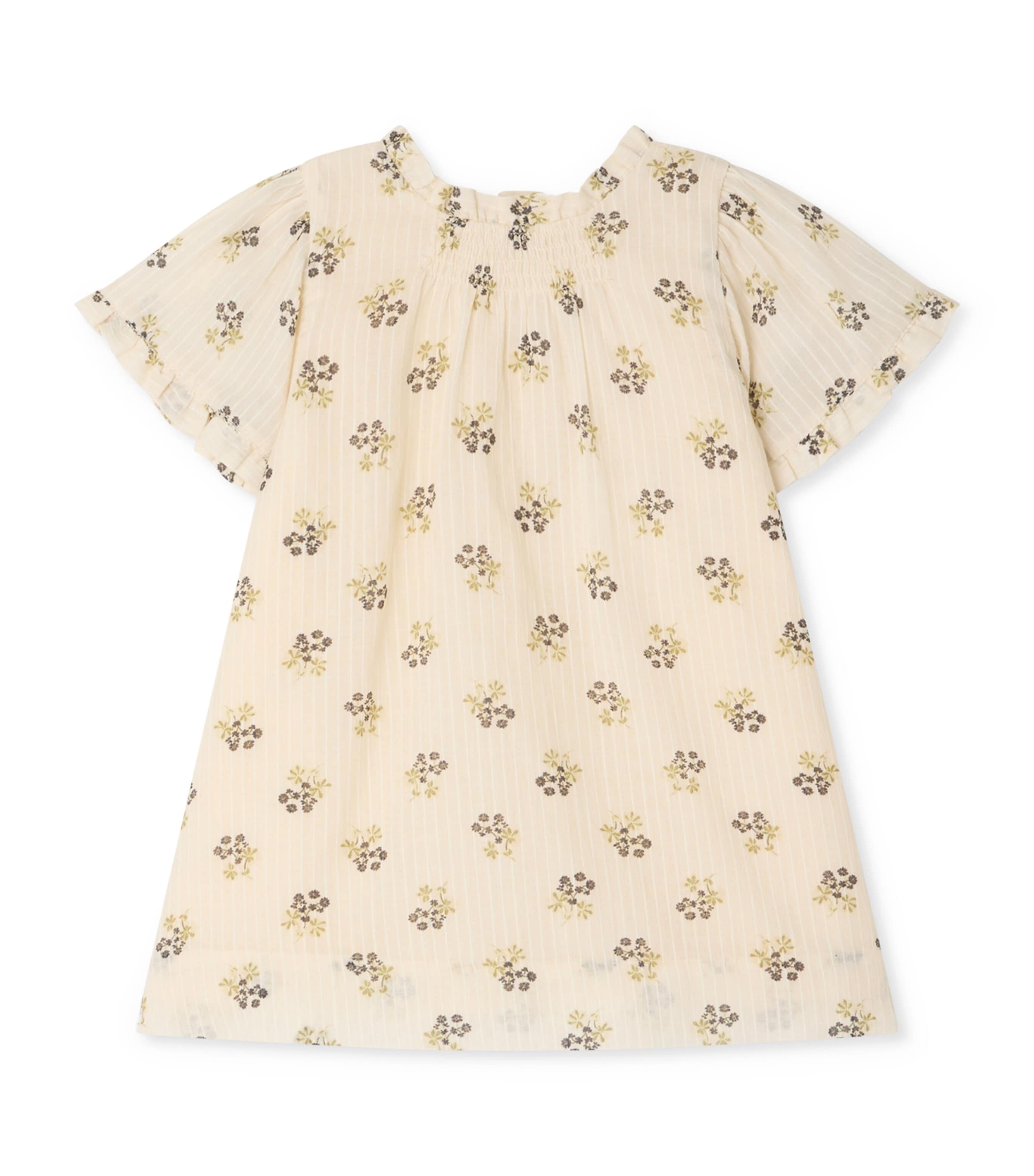 Bonpoint Cotton Lucie Dress (6-18 Months) Fleurs Ecru Image 1