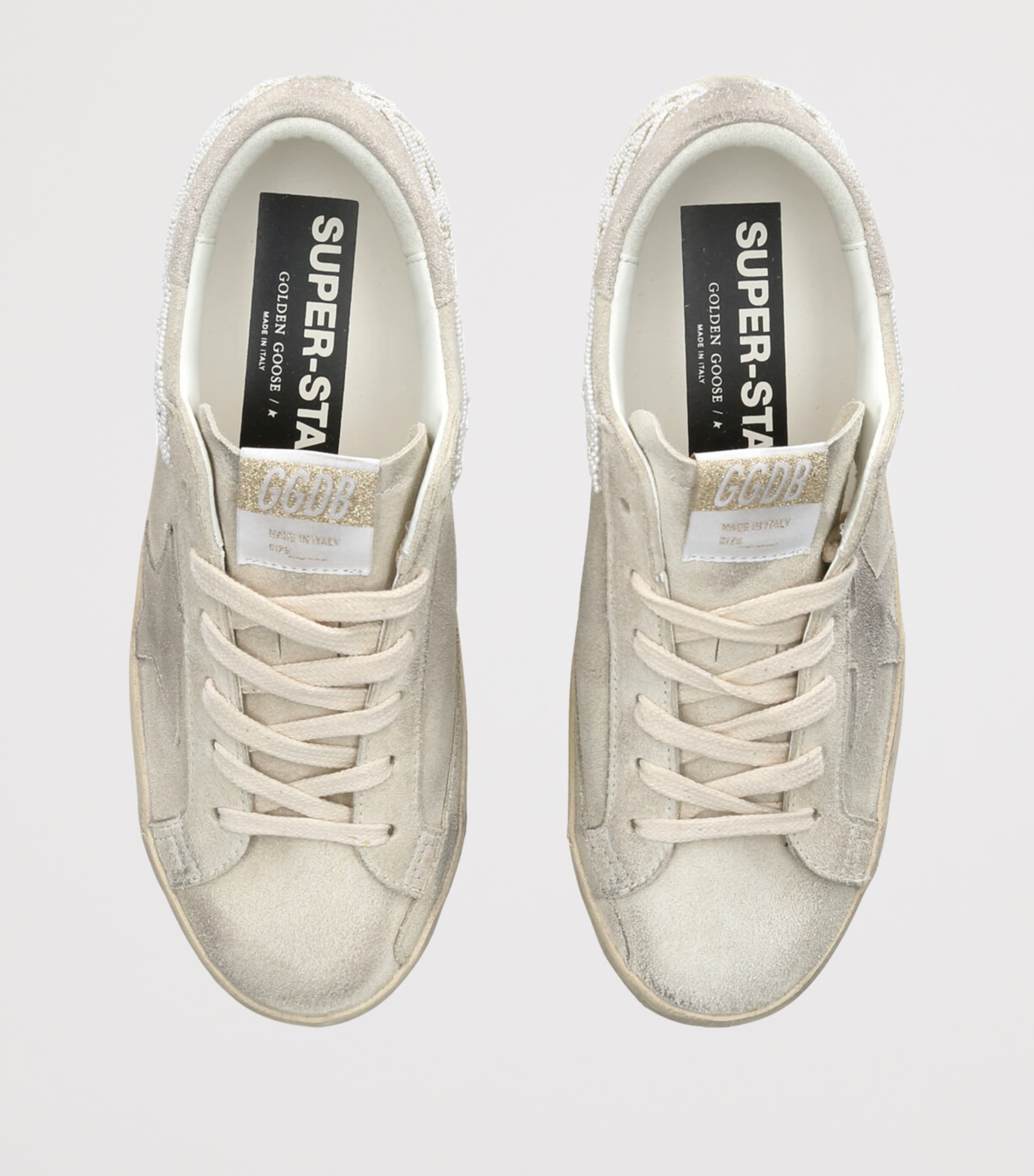 Suede Embellished Super-Star Sneakers BEIGE COMB Image 4