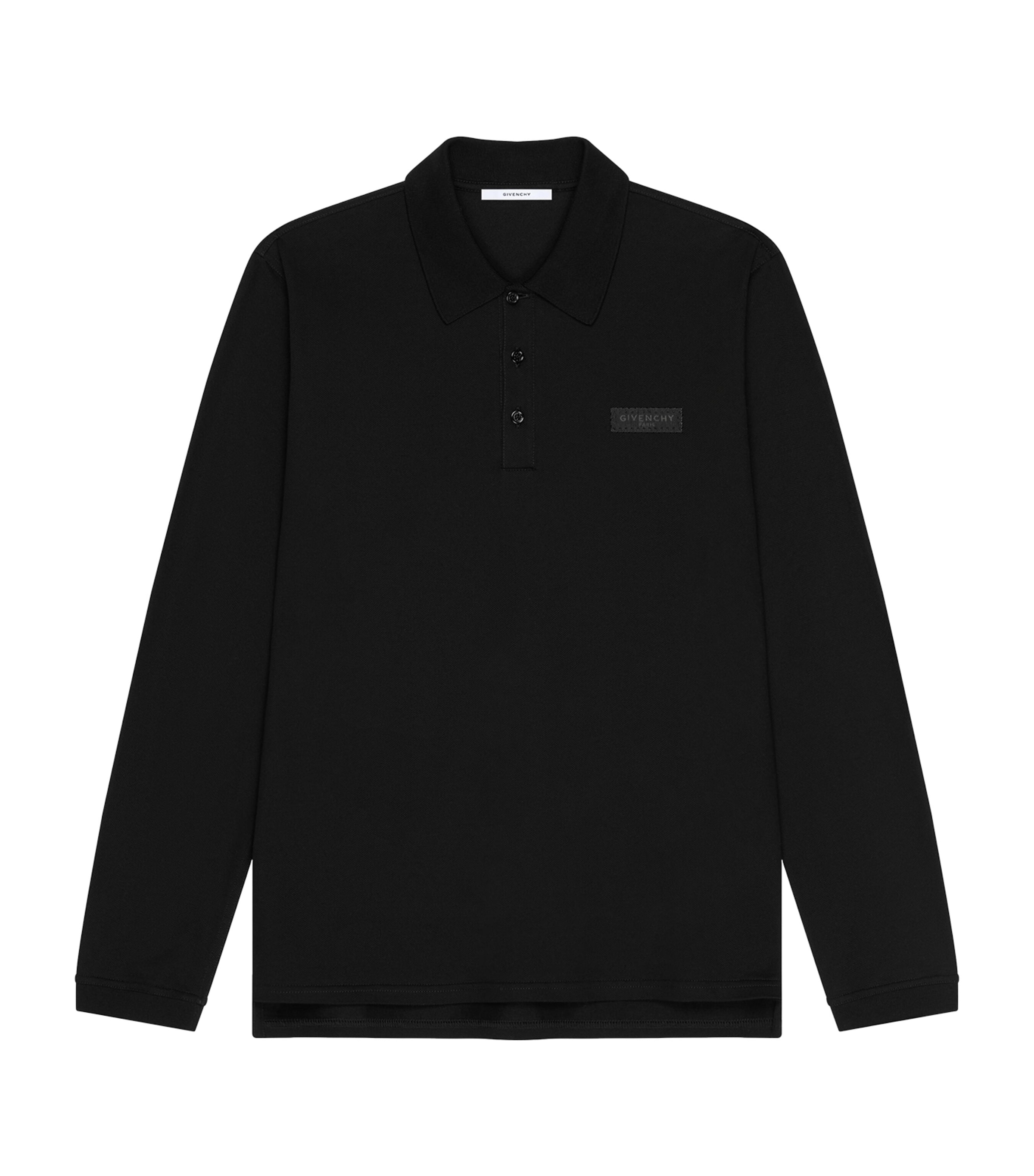 Givenchy Mens Cotton Logo Polo Shirt Black Image 1