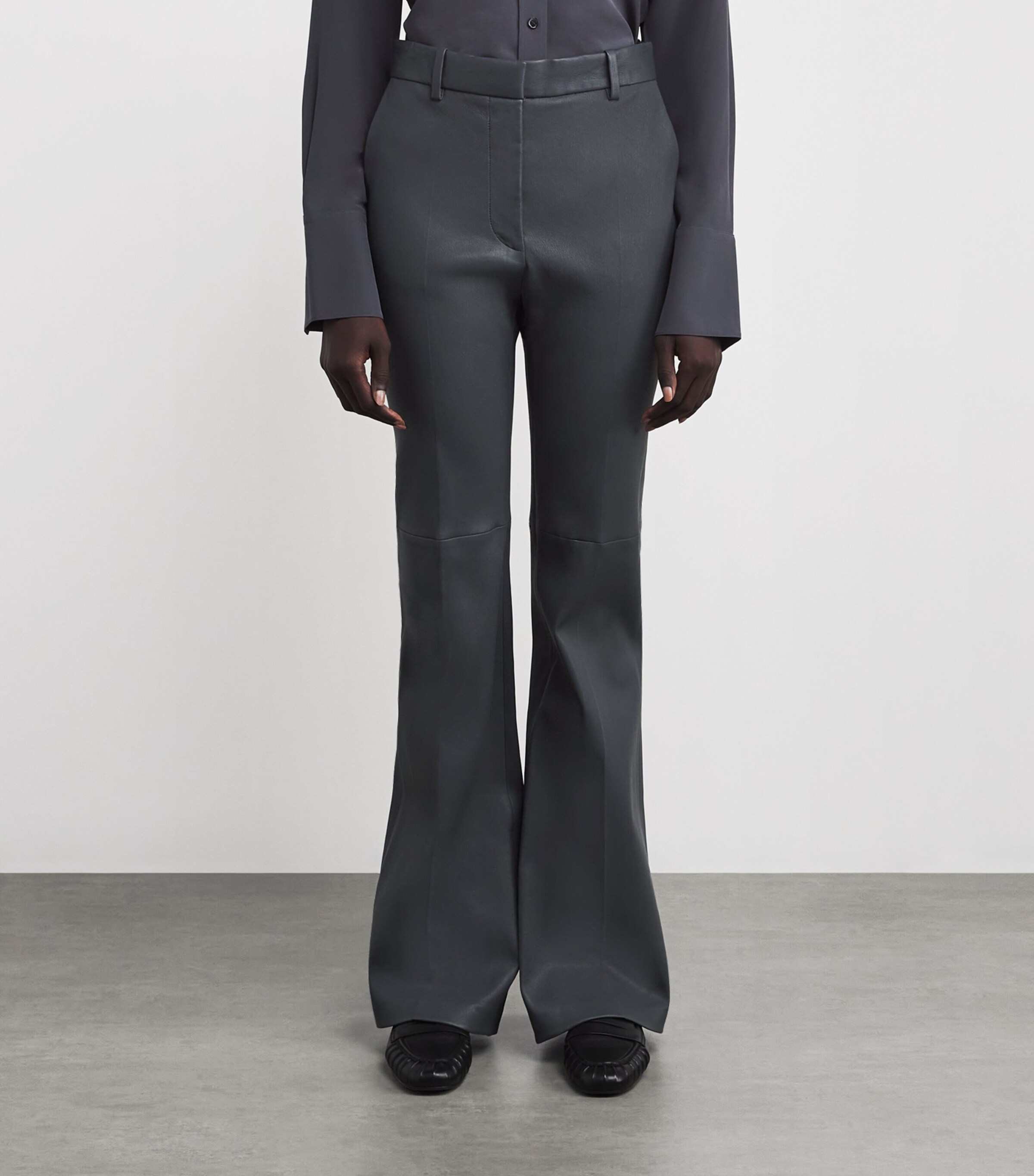 Lambskin Tafira Flared Trousers SMOKE Image 3