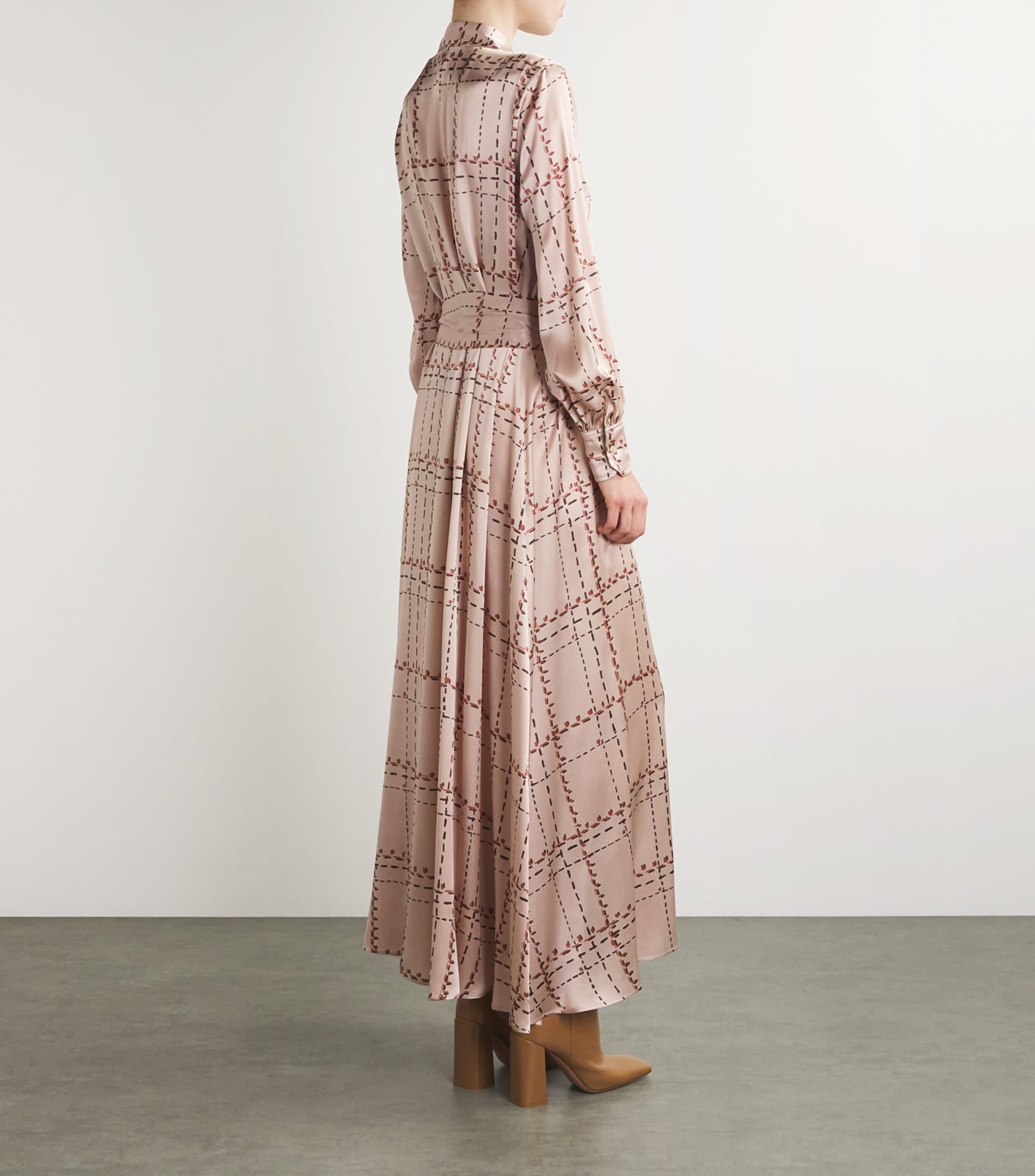 Kiton Womens Silk Belted Maxi Shirt Dress Powder Pink Image 3