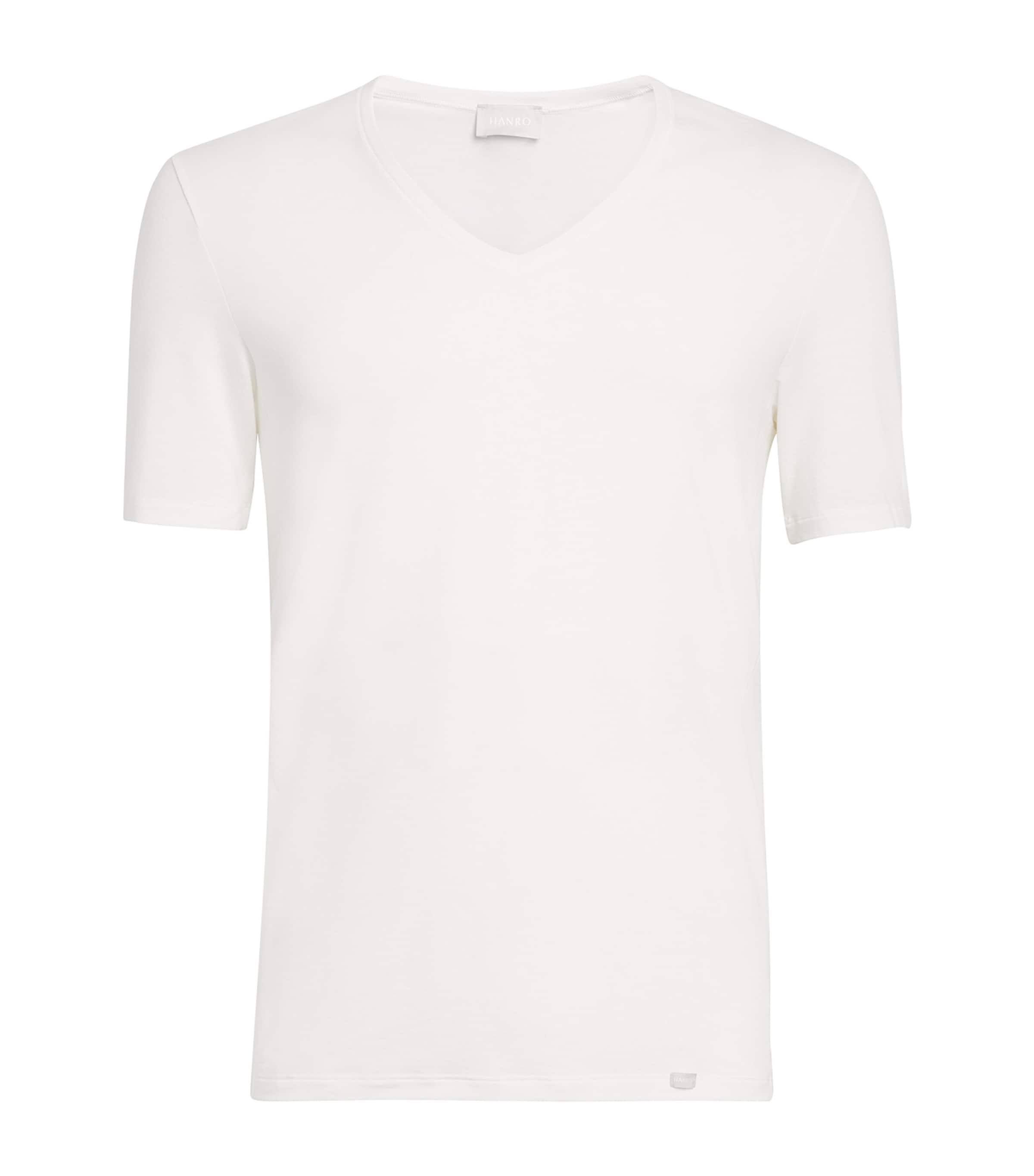 Egyptian Cotton Superior V-Neck T-Shirt 0101 WHITE Image 1