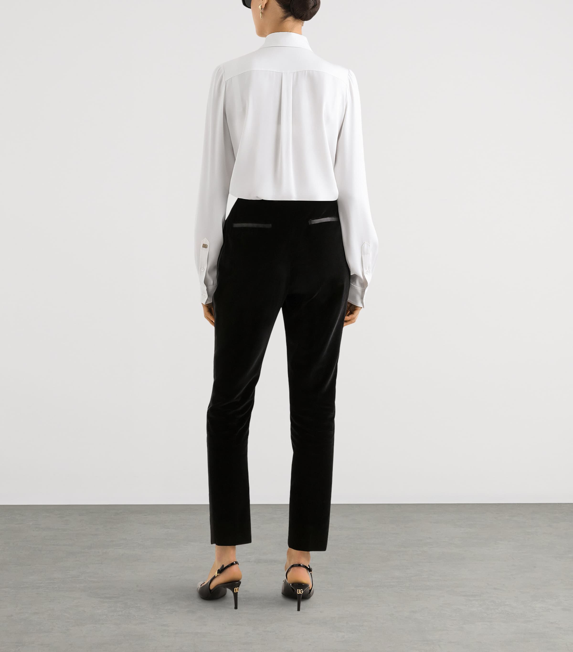 Dolce&Gabbana Womens Stretch-Silk Shirt Opti Image 3