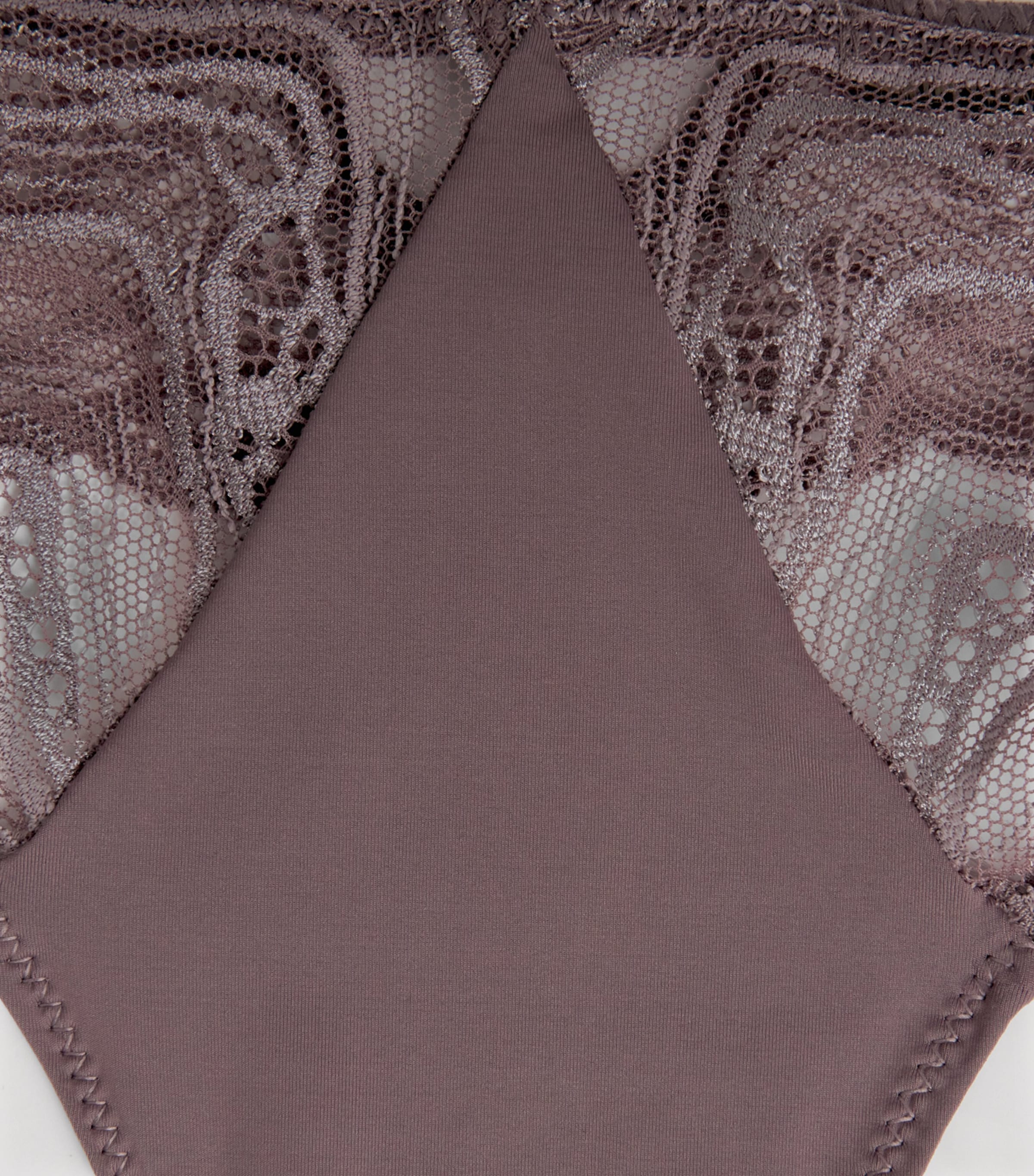 Calvin Klein Womens Lace Sensual Stretch Thong Pjs/botanical Brown Image 4