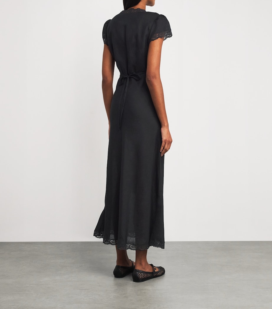 Clarice V-Neck Midi Dress BLACK Image 3