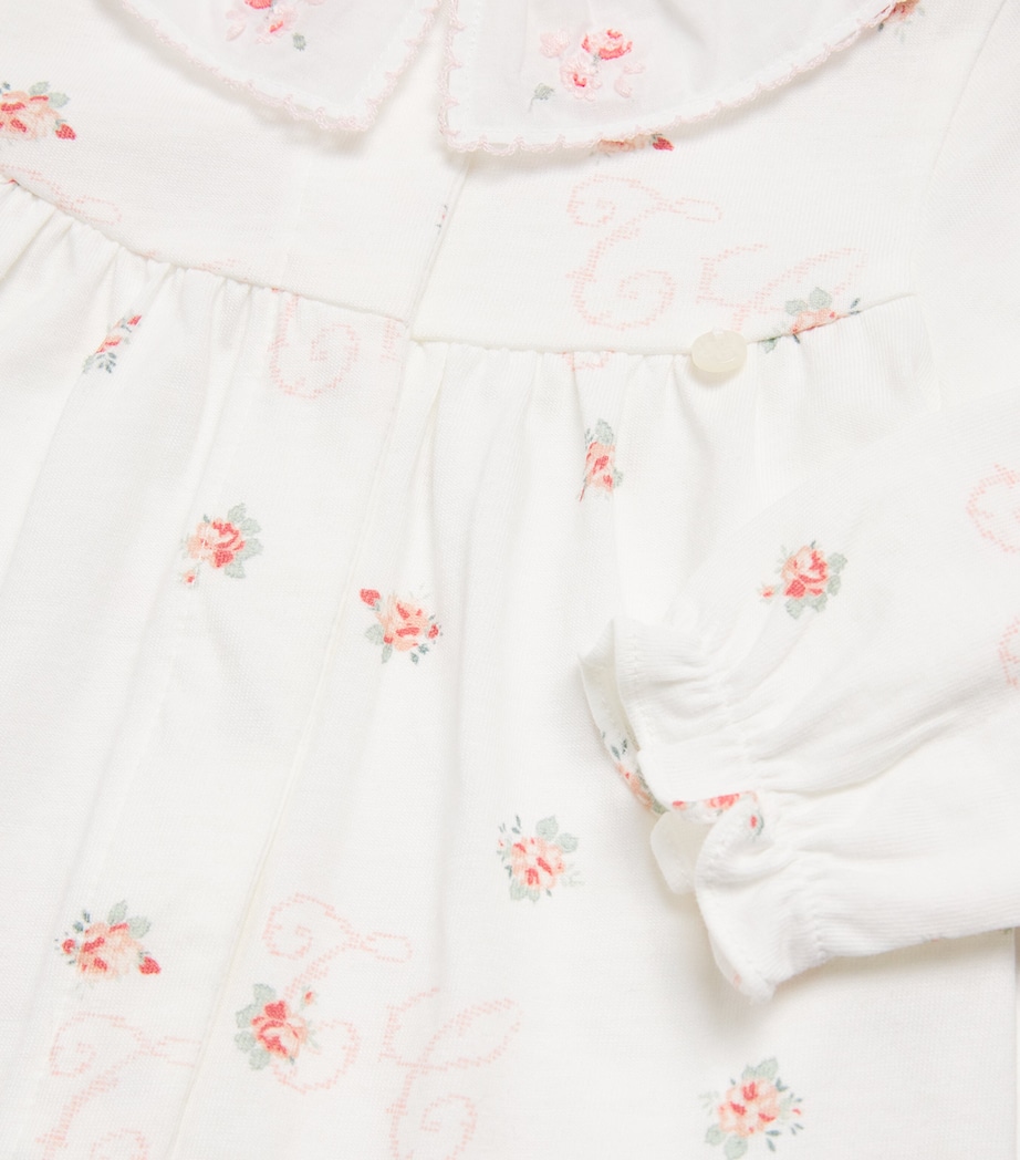 Cotton Floral All-In-One (0-24 Months) BLANC Image 3