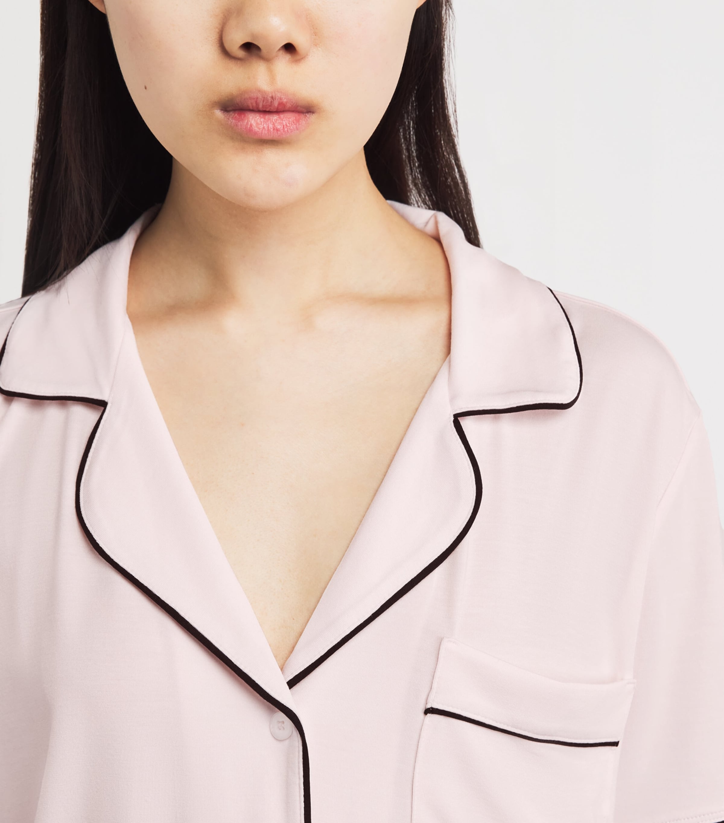 Eberjey Womens Short-Sleeve Gisele Pyjama Set Sorbet Pink/black Image 3