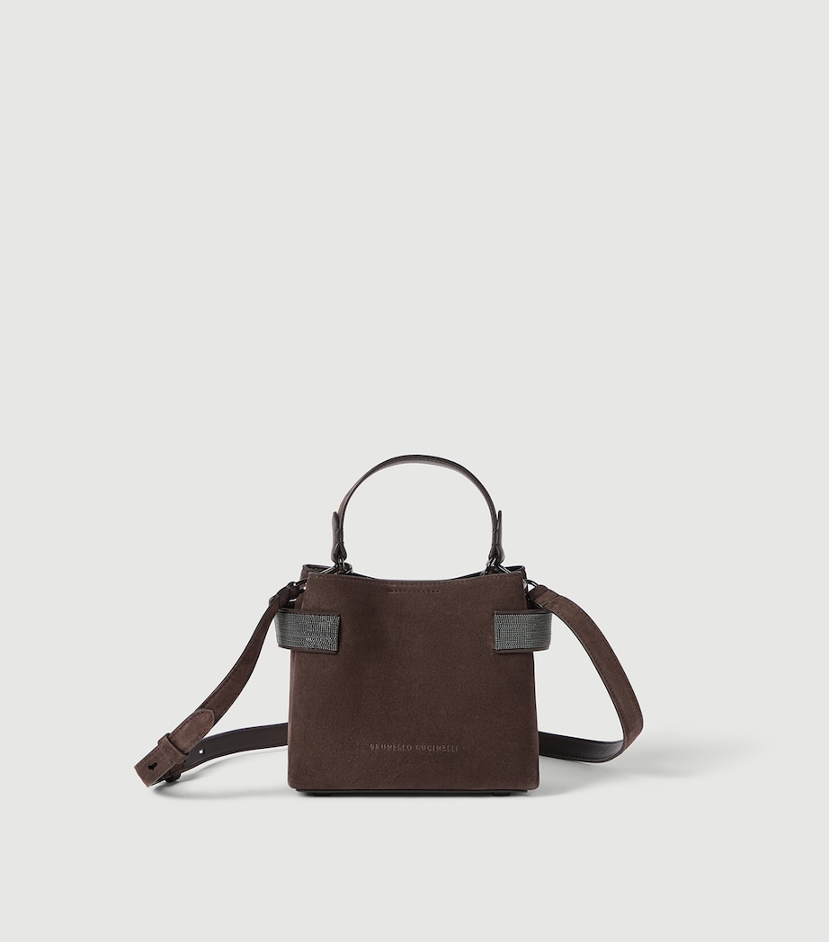 Brunello Cucinelli Small Suede Essence Top-Handle Bag Image 2