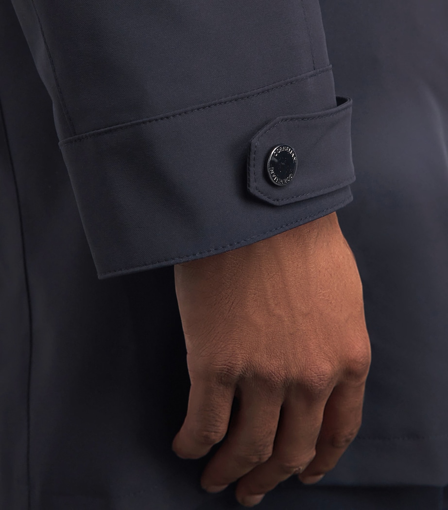 Corneliani Mens Water-Resistant Overcoat Navy Blue Image 3