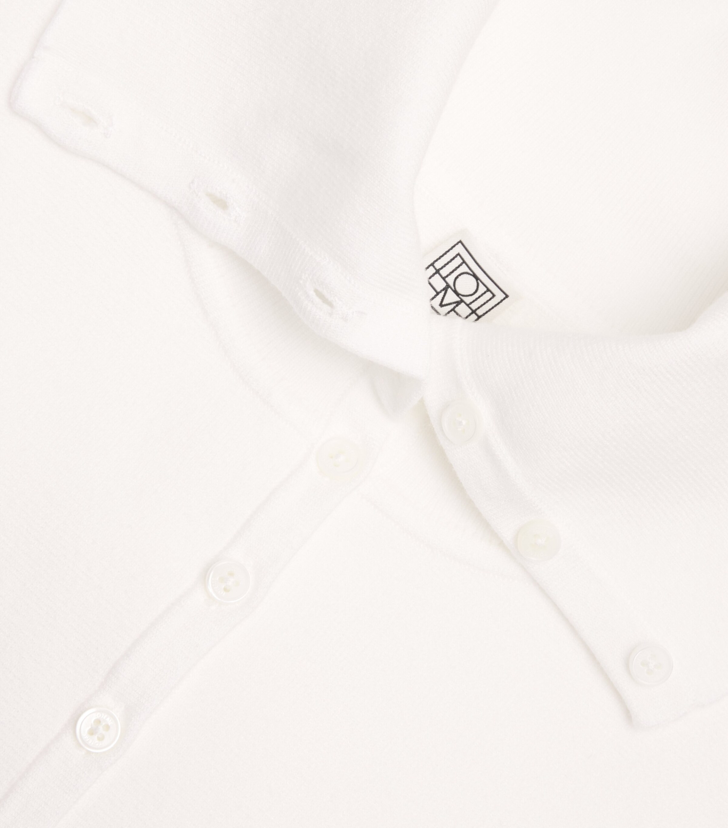 Toteme Womens Fitted Polo Cardigan Off White Image 6