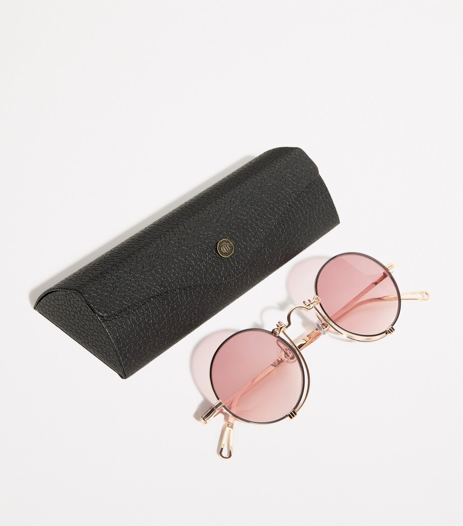 Titanium Round Sunglasses ROSE GOLD-MATTE BLCK Image 4