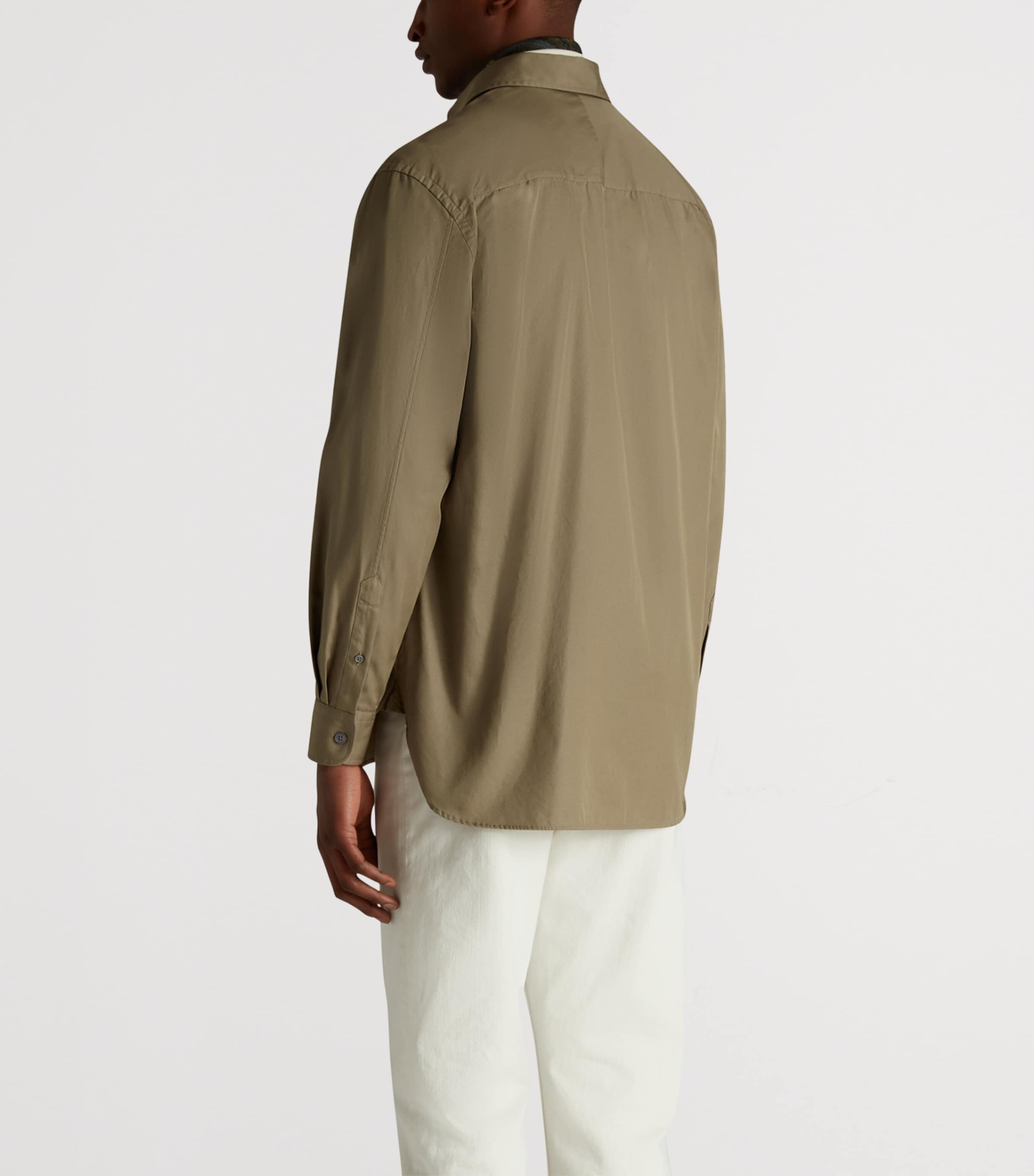 Cotton Gabardine Overshirt 102KHAKI Image 3
